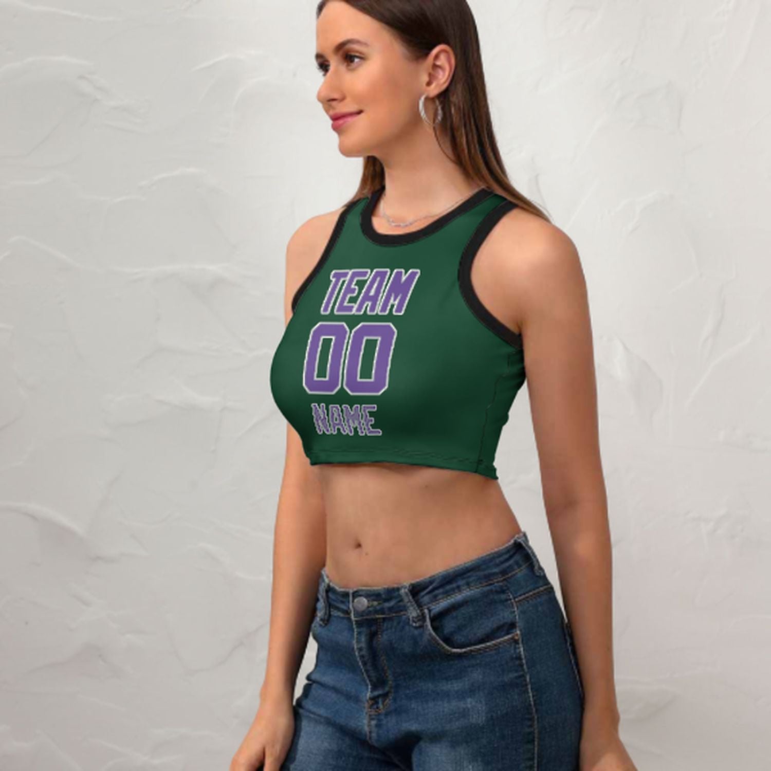 Top tal-fjuwil sleek tal-lavanda ħadra mfassla apposta