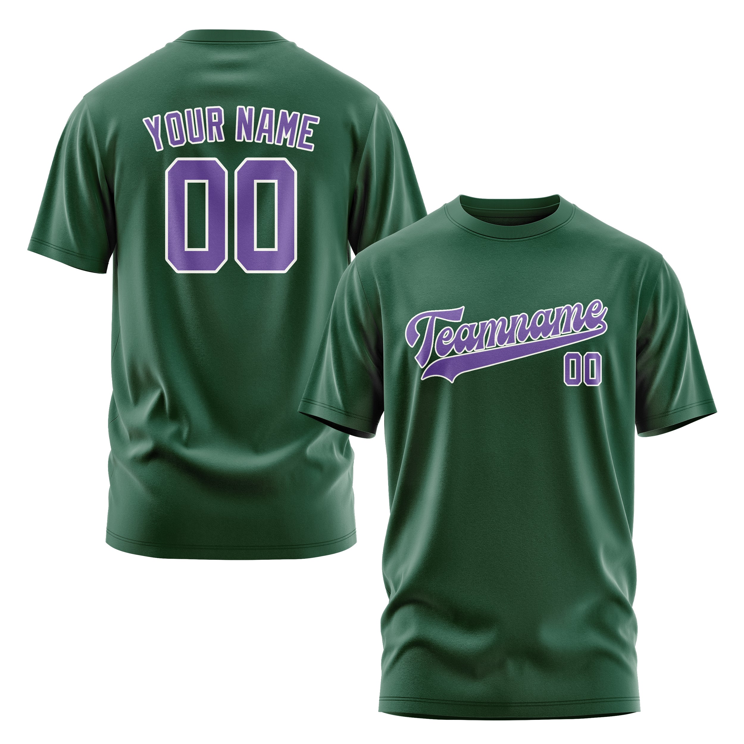 Maßgeschneidertes Moosgrün Lavendel T-Shirt