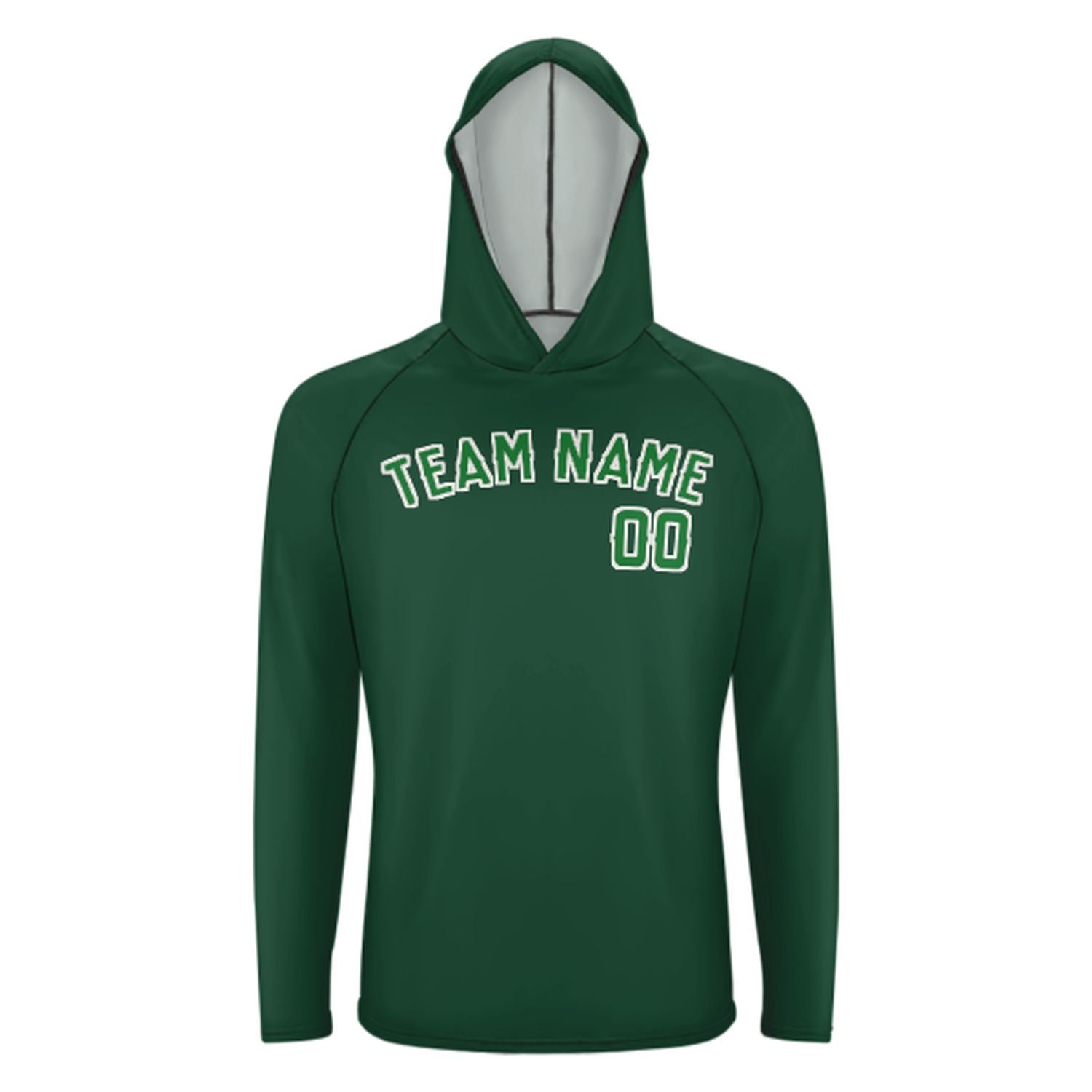 Maßgeschneidertes Moosgrün Smaragdgrün UV-Hoodie