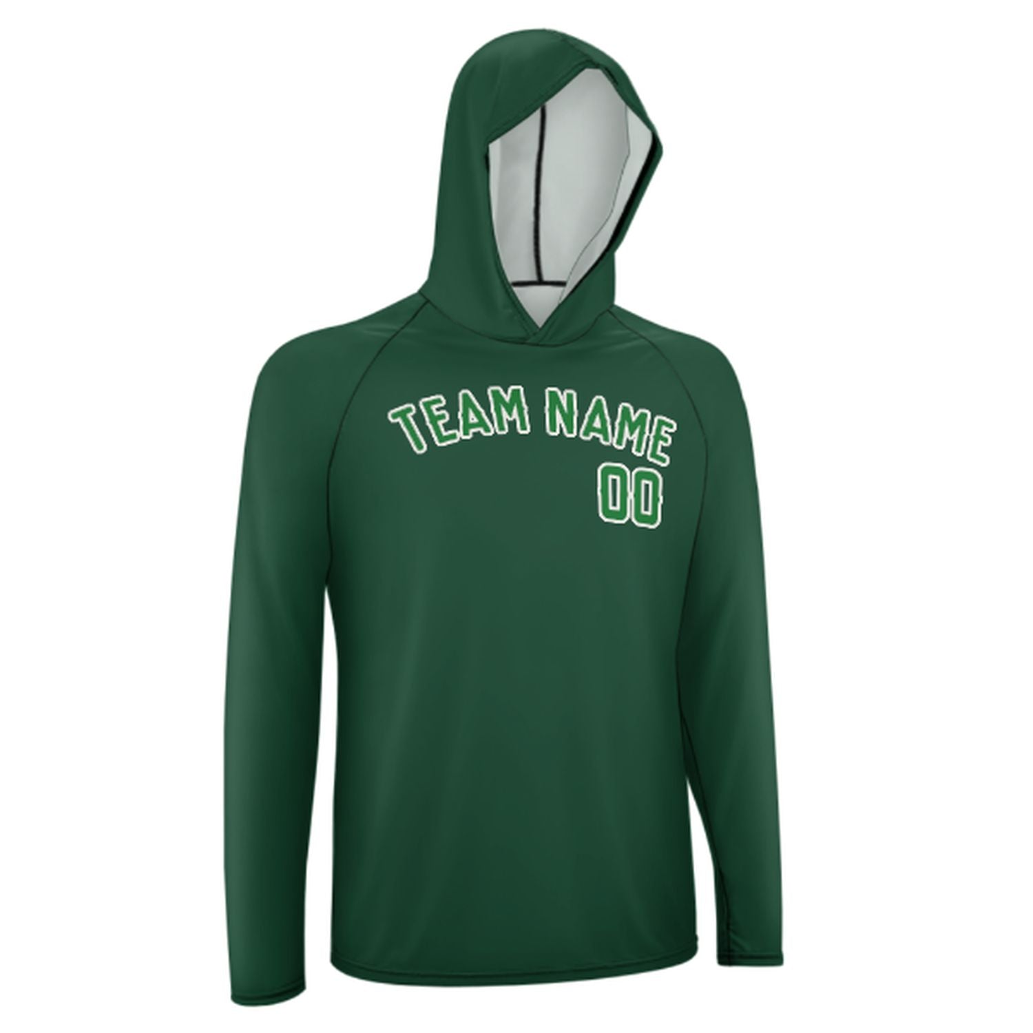 Maßgeschneidertes Moosgrün Smaragdgrün UV-Hoodie