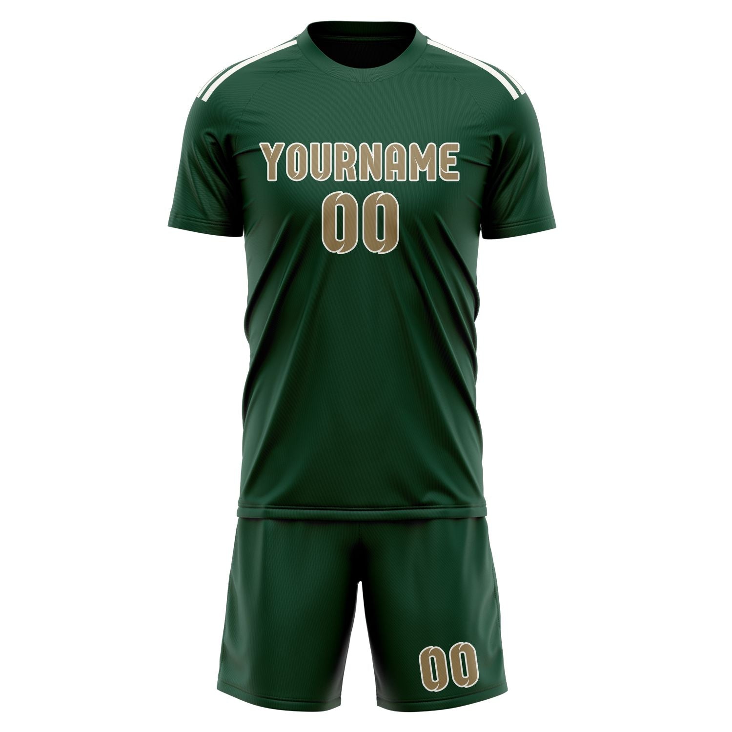 Maßgeschneidertes Professionelles Moosgrün Hellkhaki Fußballtrikot-Set