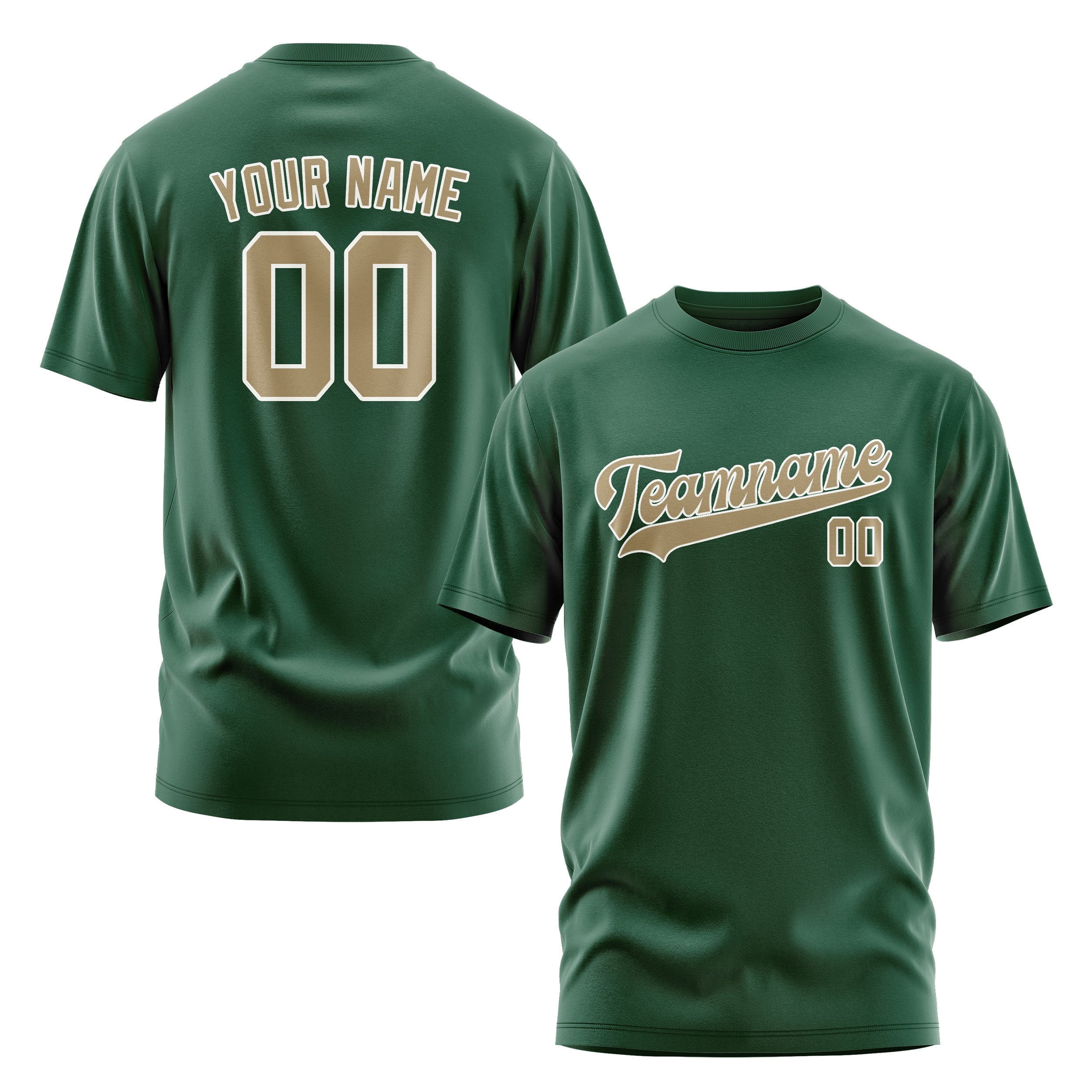 Maßgeschneidertes Moosgrün Hellkhaki T-Shirt