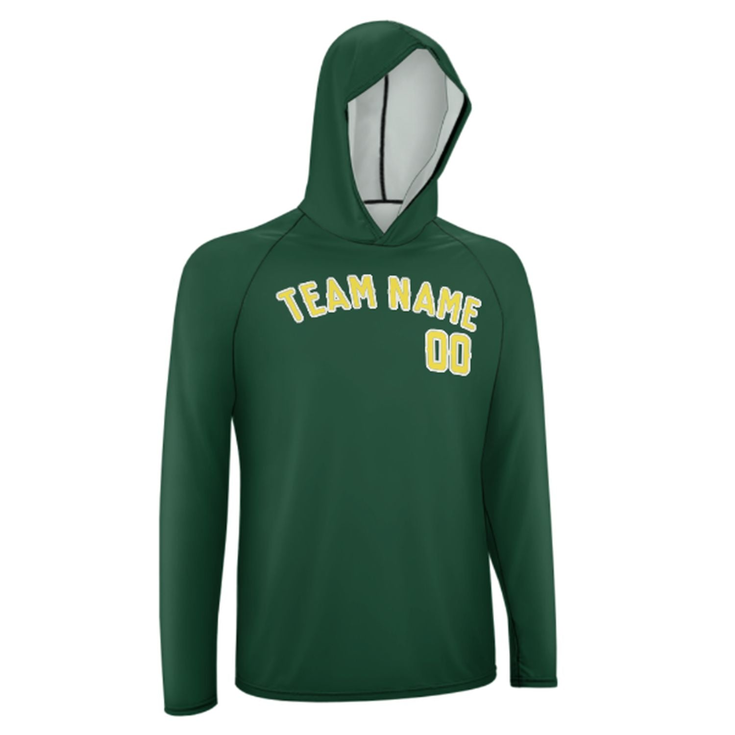Maßgeschneidertes Moosgrün Blassgelb UV-Hoodie
