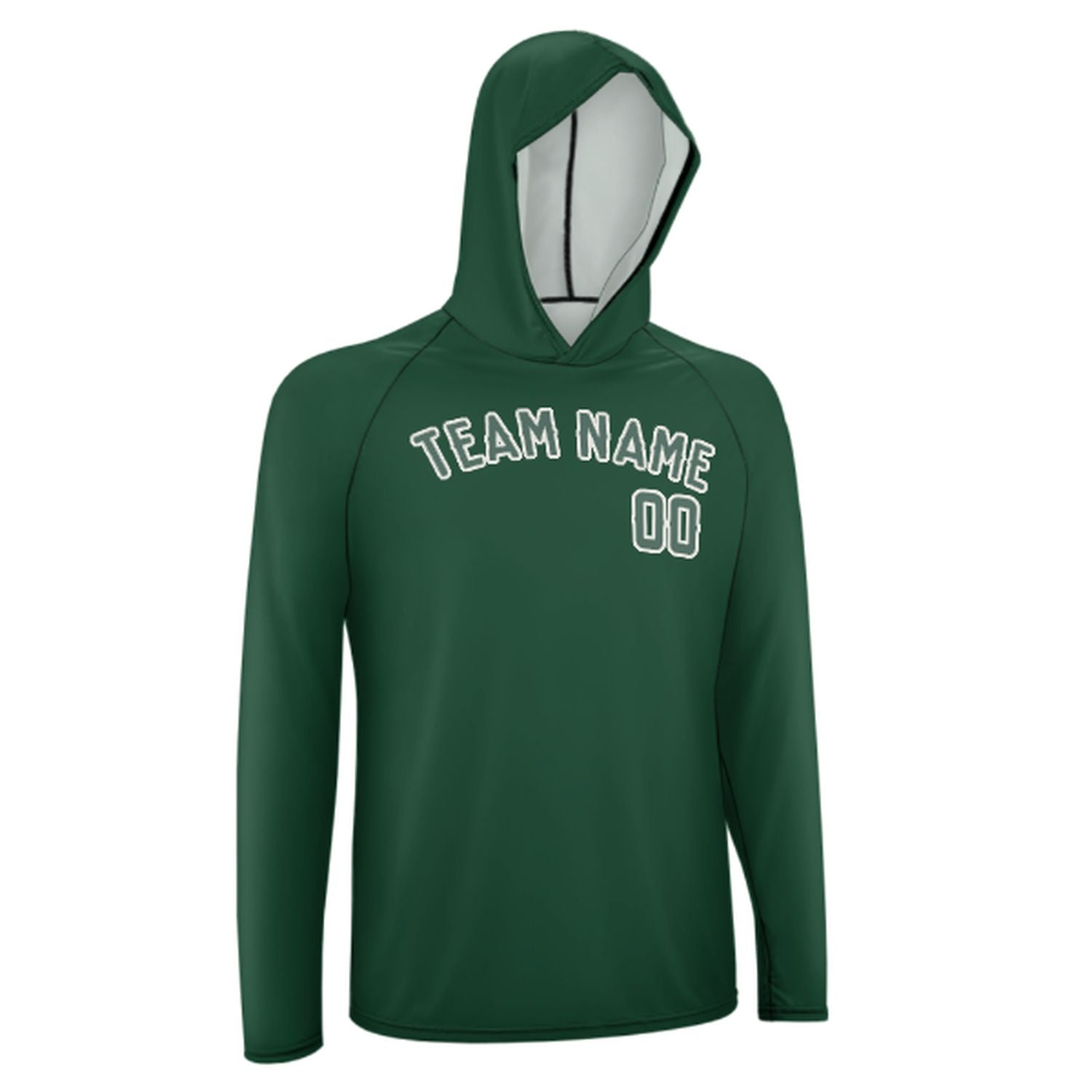 Maßgeschneidertes Moosgrün Blaugrün UV-Hoodie