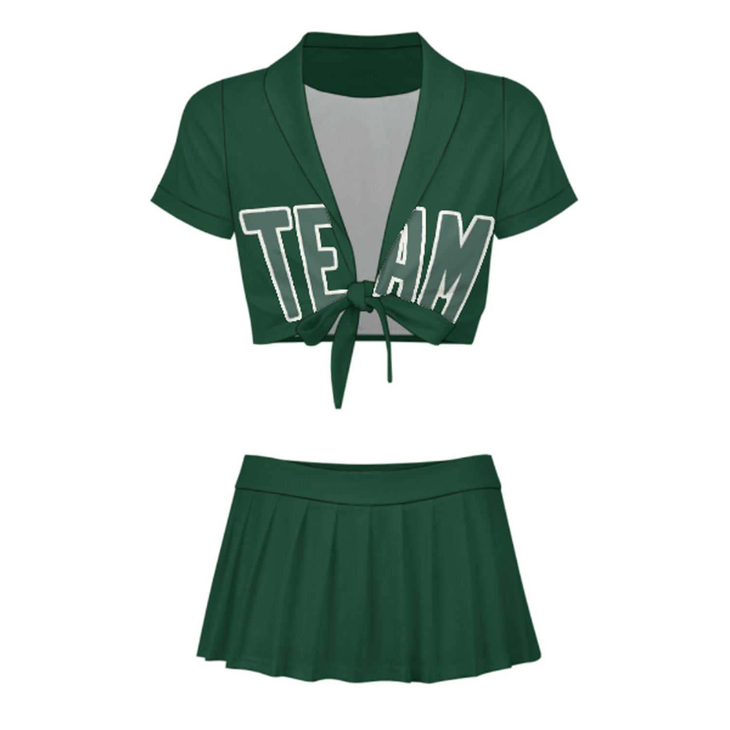 Completo da cheerleader personalizzato verde muschio