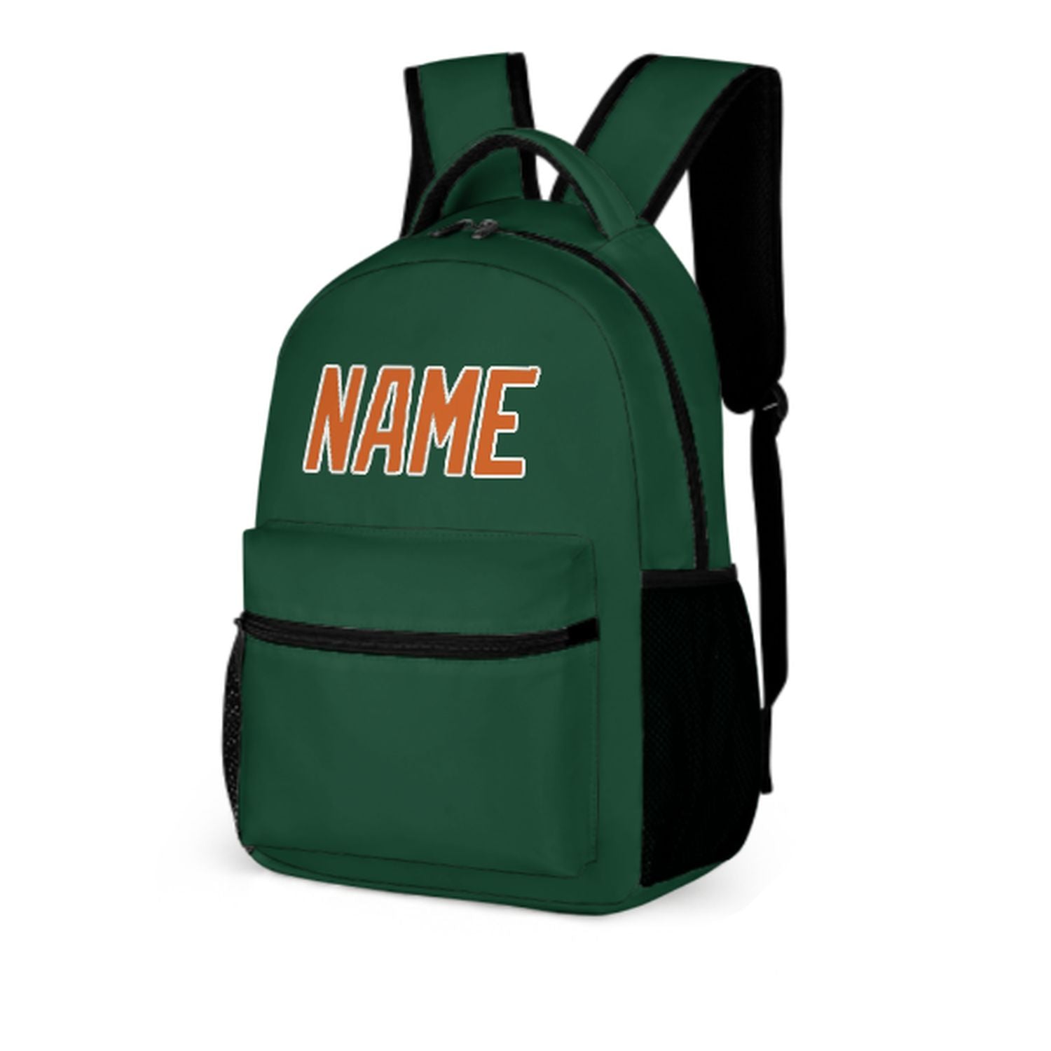 Maßgeschneidertes Moosgrün Orange Kinderrucksack