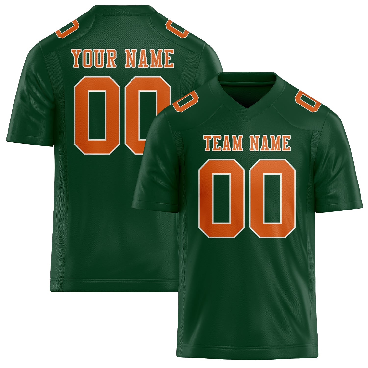 Maßgeschneidertes Professionelles Moosgrün Orange Rugbytrikot