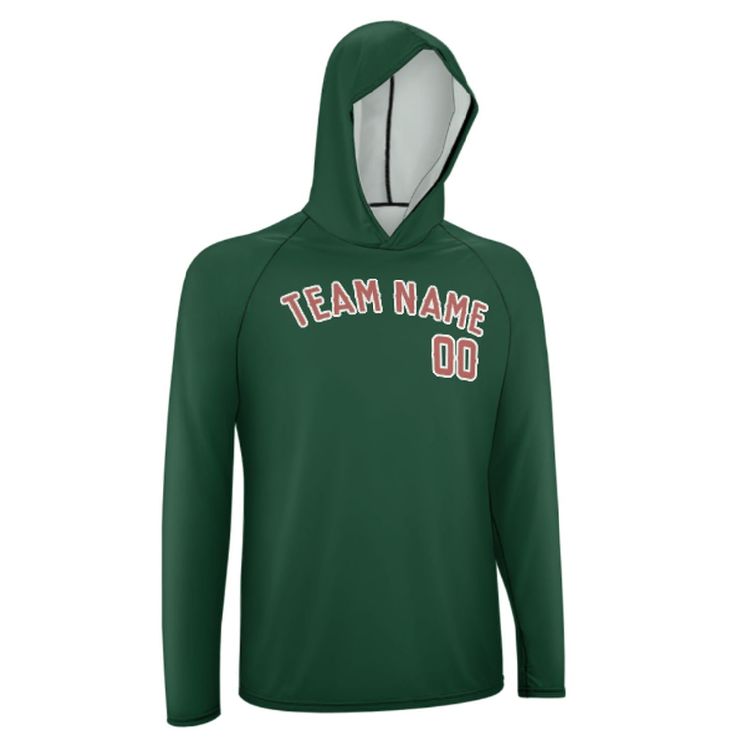 Maßgeschneidertes Moosgrün Kupferrose UV-Hoodie