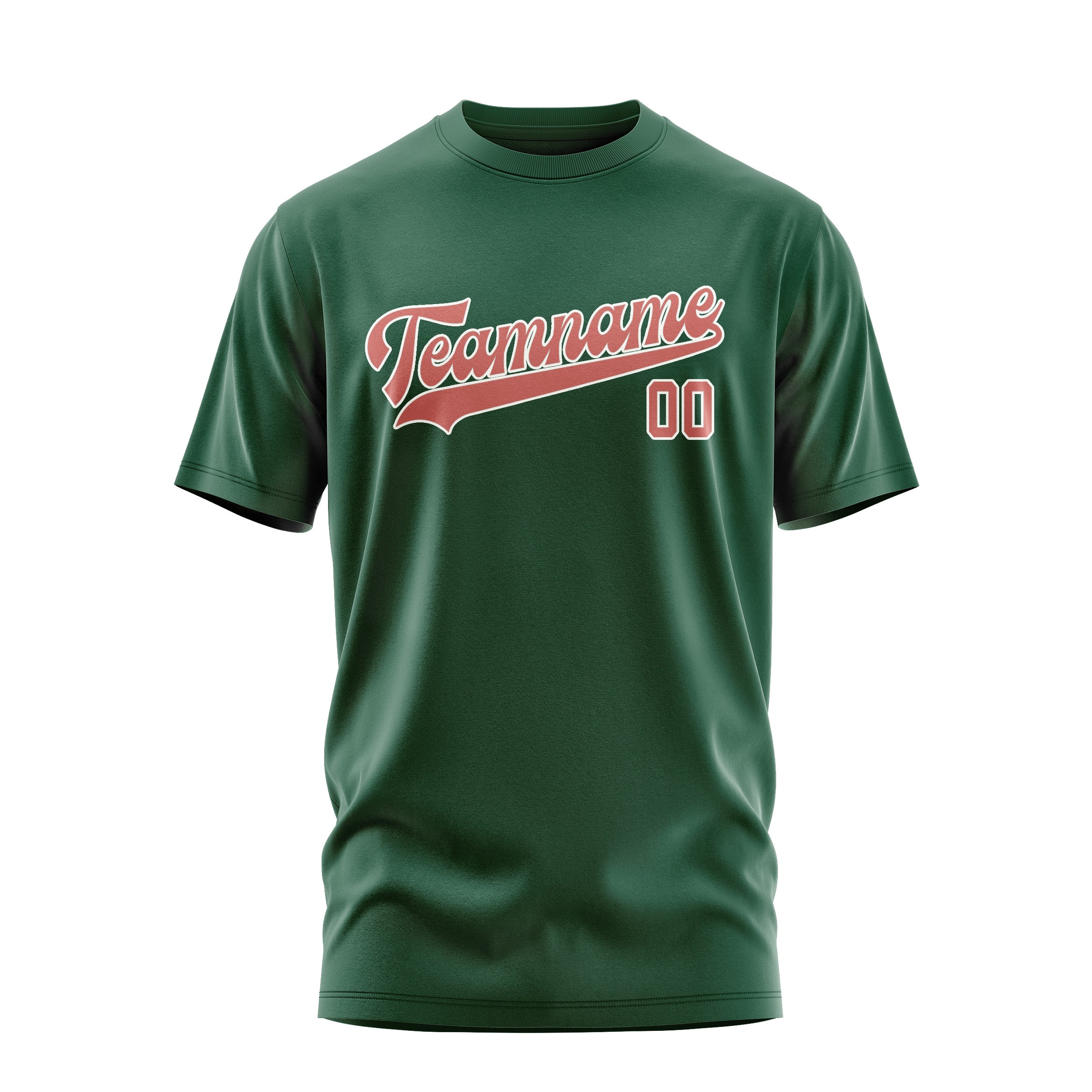 Maßgeschneidertes Moosgrün Kupferrose T-Shirt