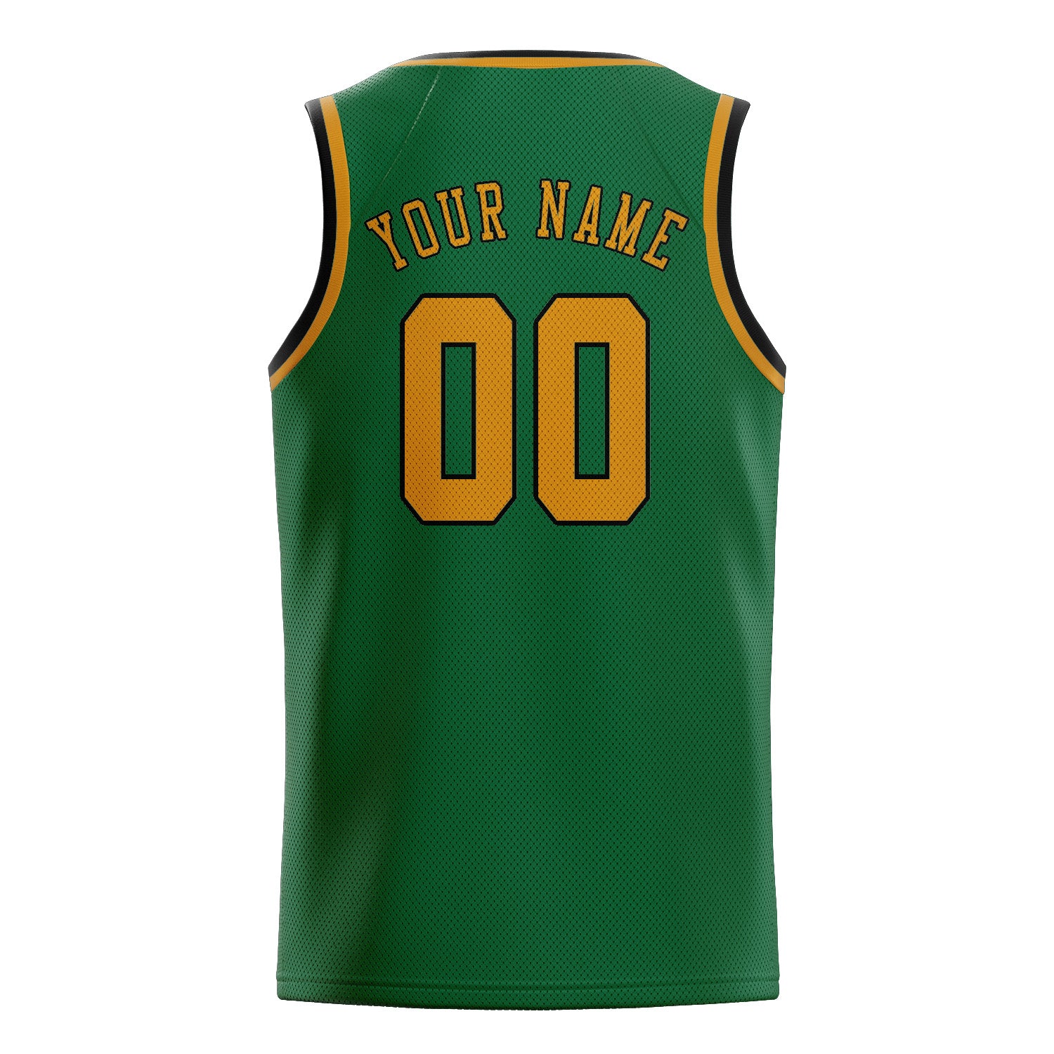 Benutzerdefiniertes Professionelles Moosgrün Gelb Basketballtrikot