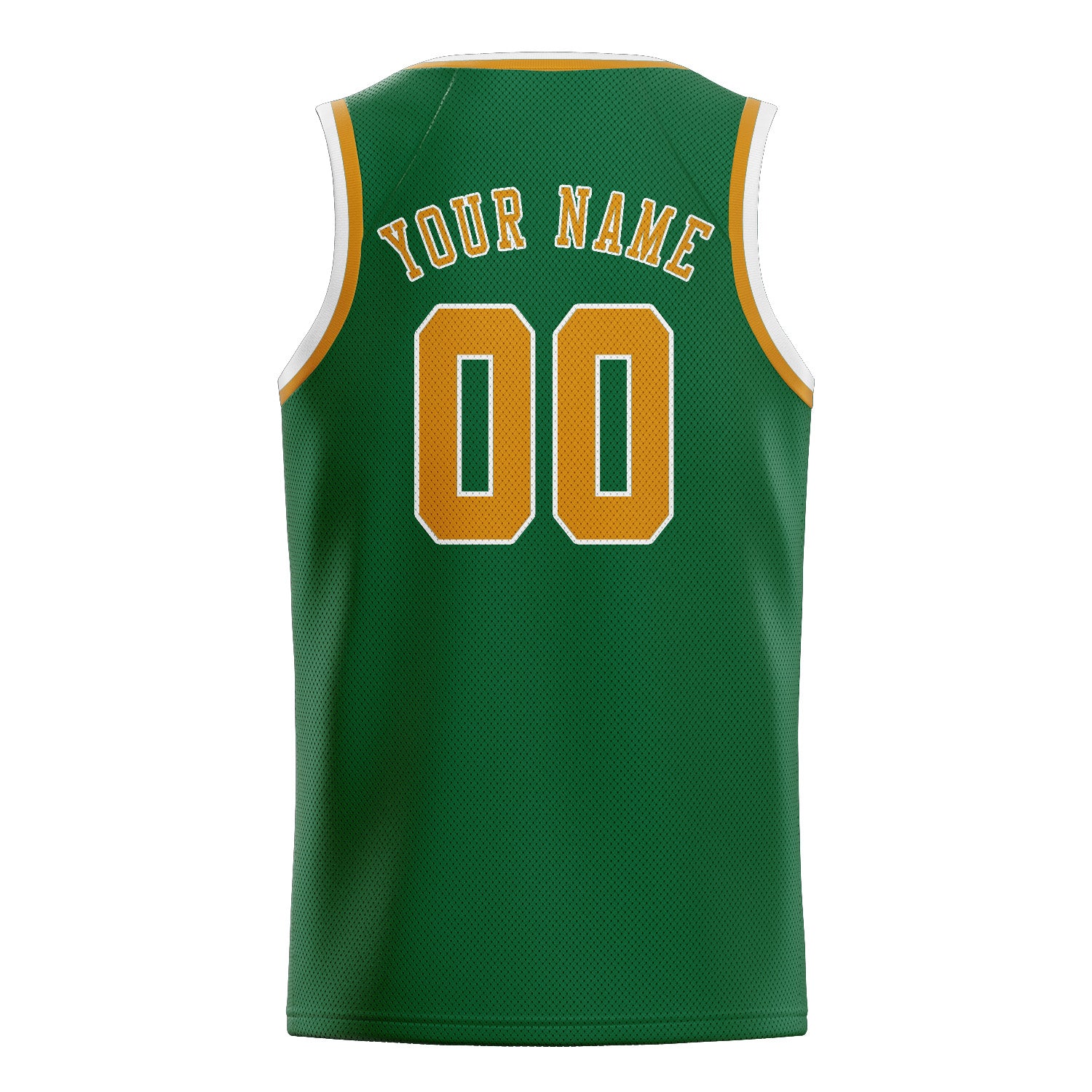 Benutzerdefiniertes Professionelles Moosgrün Gelb Basketballtrikot