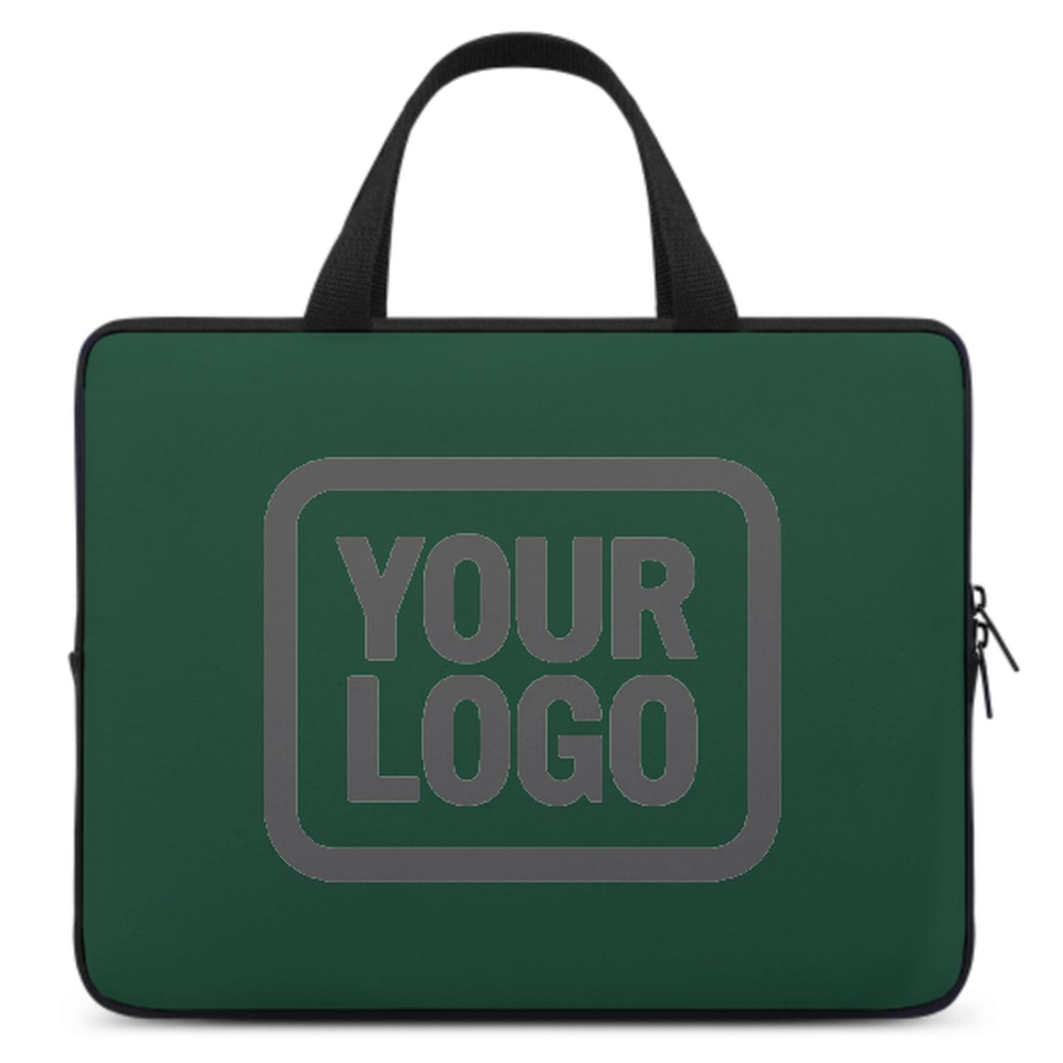 Bolsa portátil gris oscuro de color verde musgo a medida