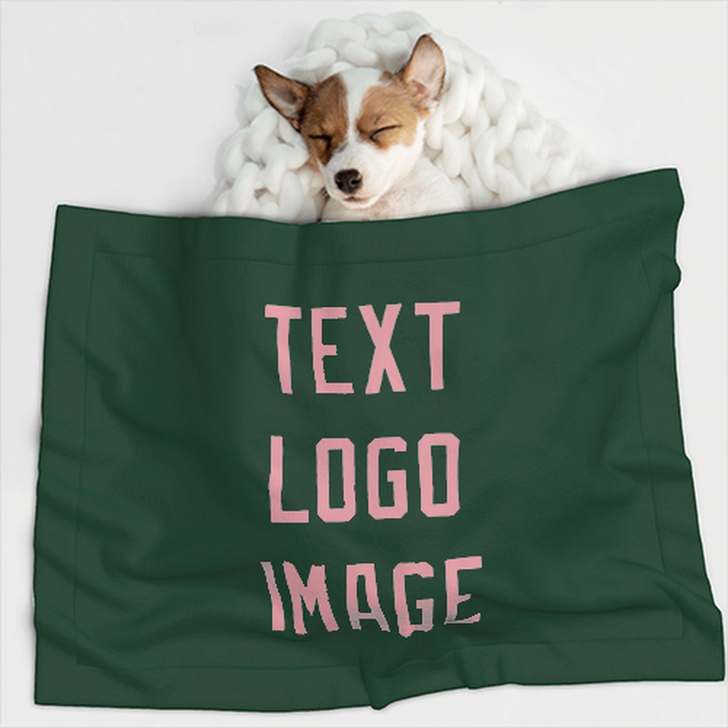 Coperta personalizzata per animali domestici verde muschio rosa