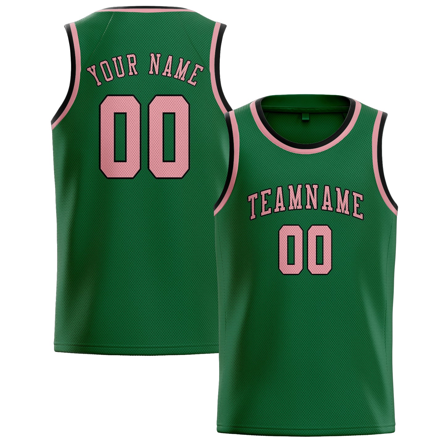 Benutzerdefiniertes Professionelles Moosgrün Rosa Basketballtrikot