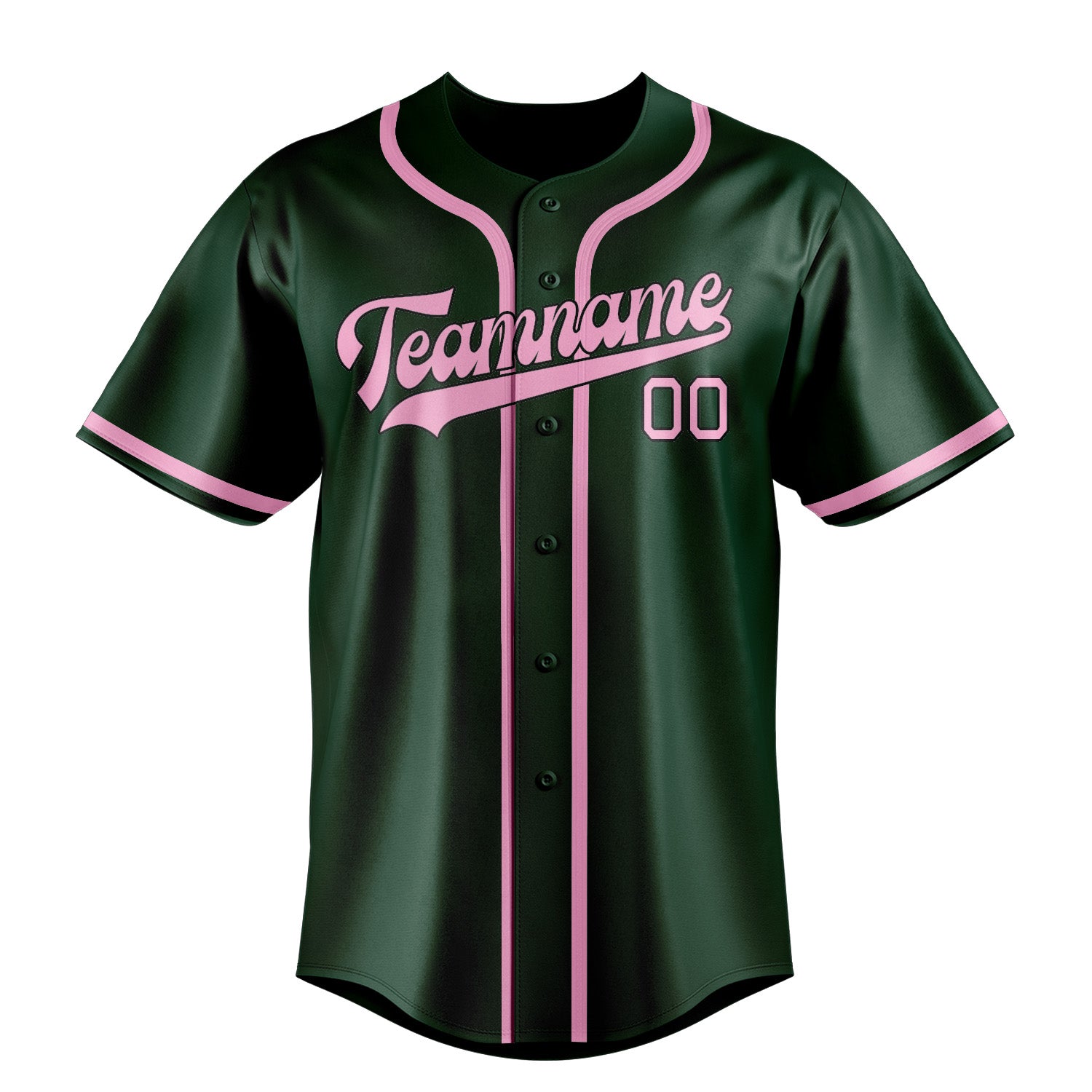 Benutzerdefiniertes Professionelles Moosgrün Rosa Baseballtrikot