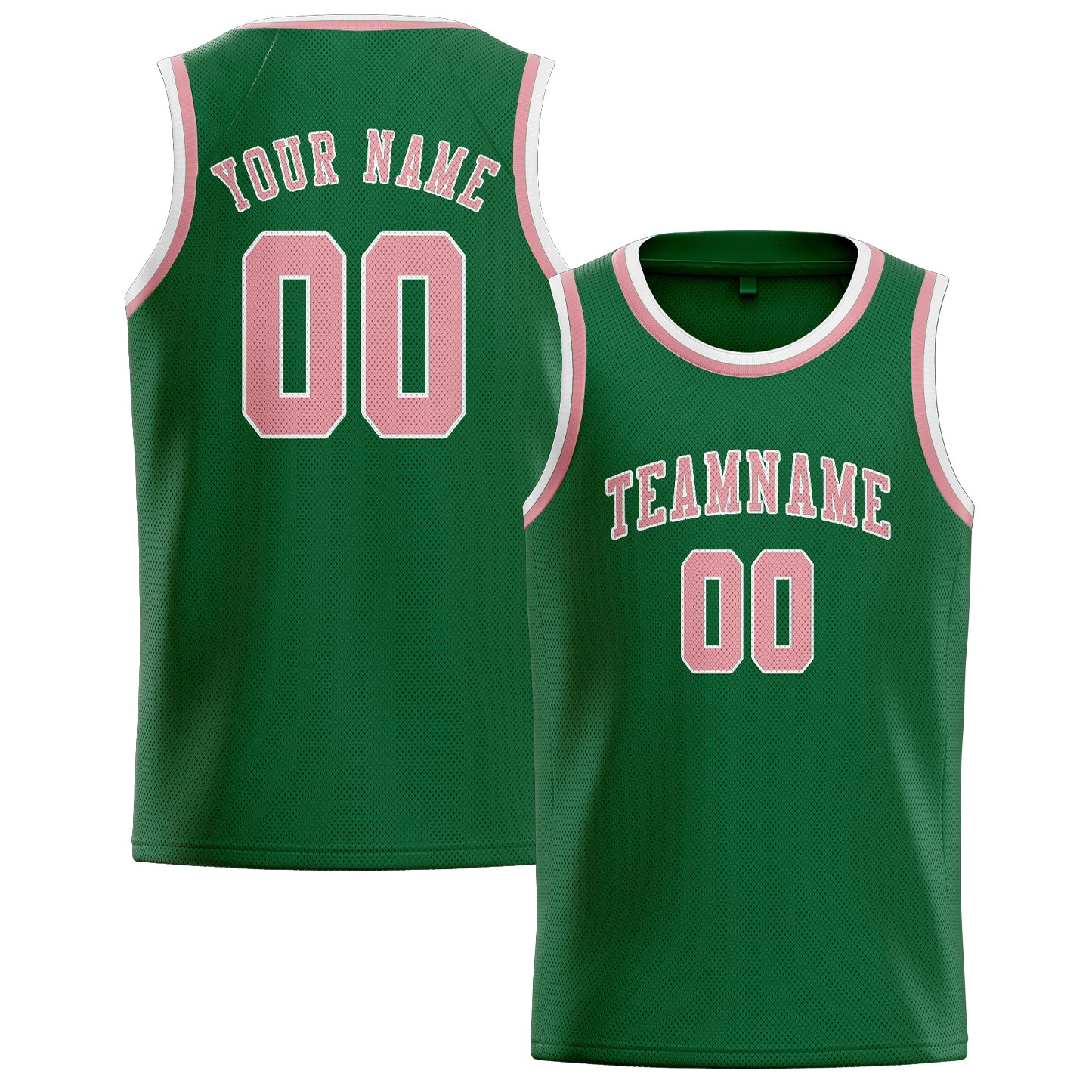 Benutzerdefiniertes Professionelles Moosgrün Rosa Basketballtrikot