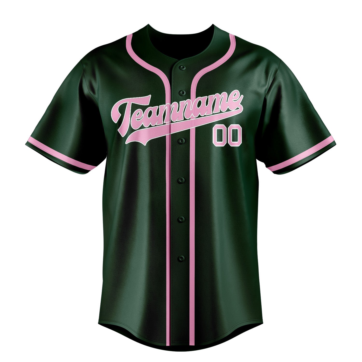 Benutzerdefiniertes Professionelles Moosgrün Rosa Baseballtrikot