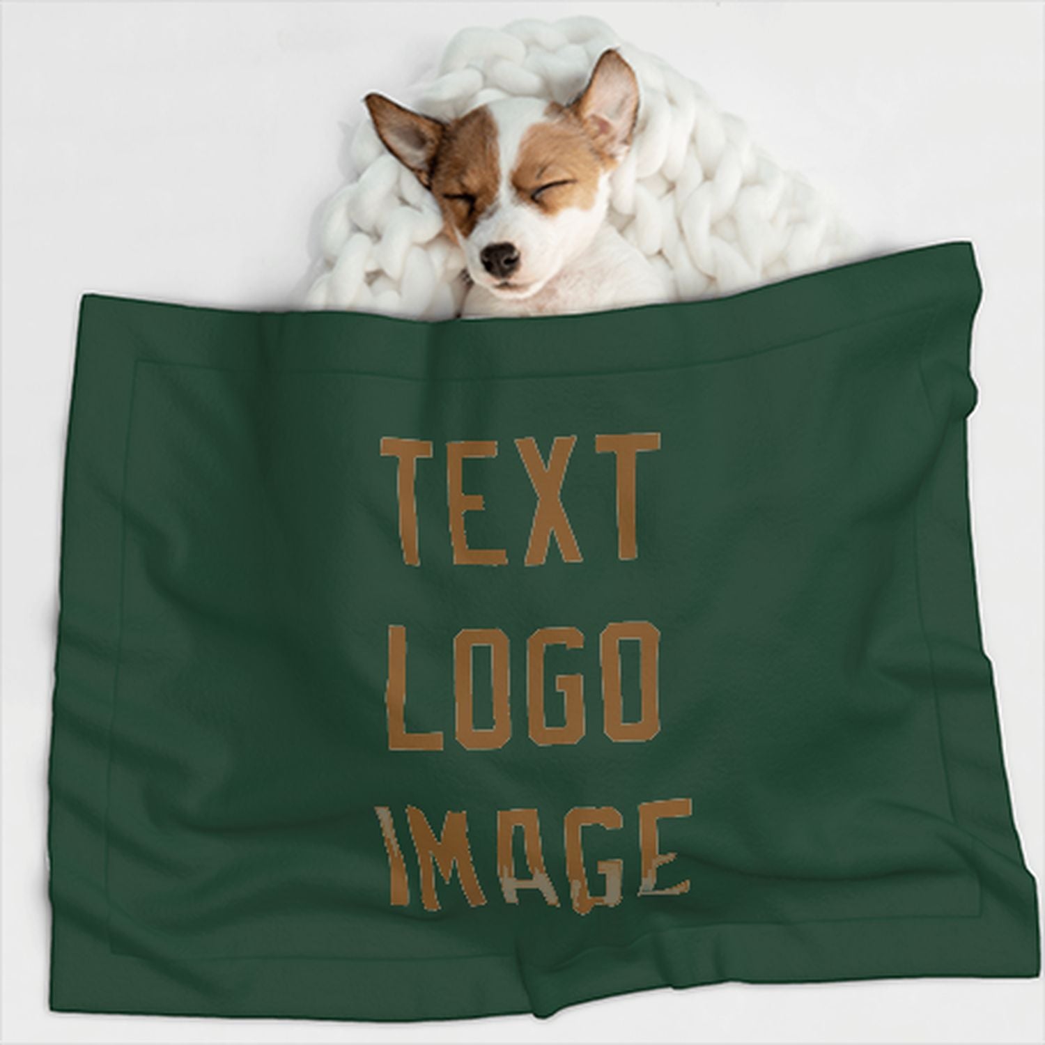 Coperta personalizzata per animali domestici color verde muschio e cachi