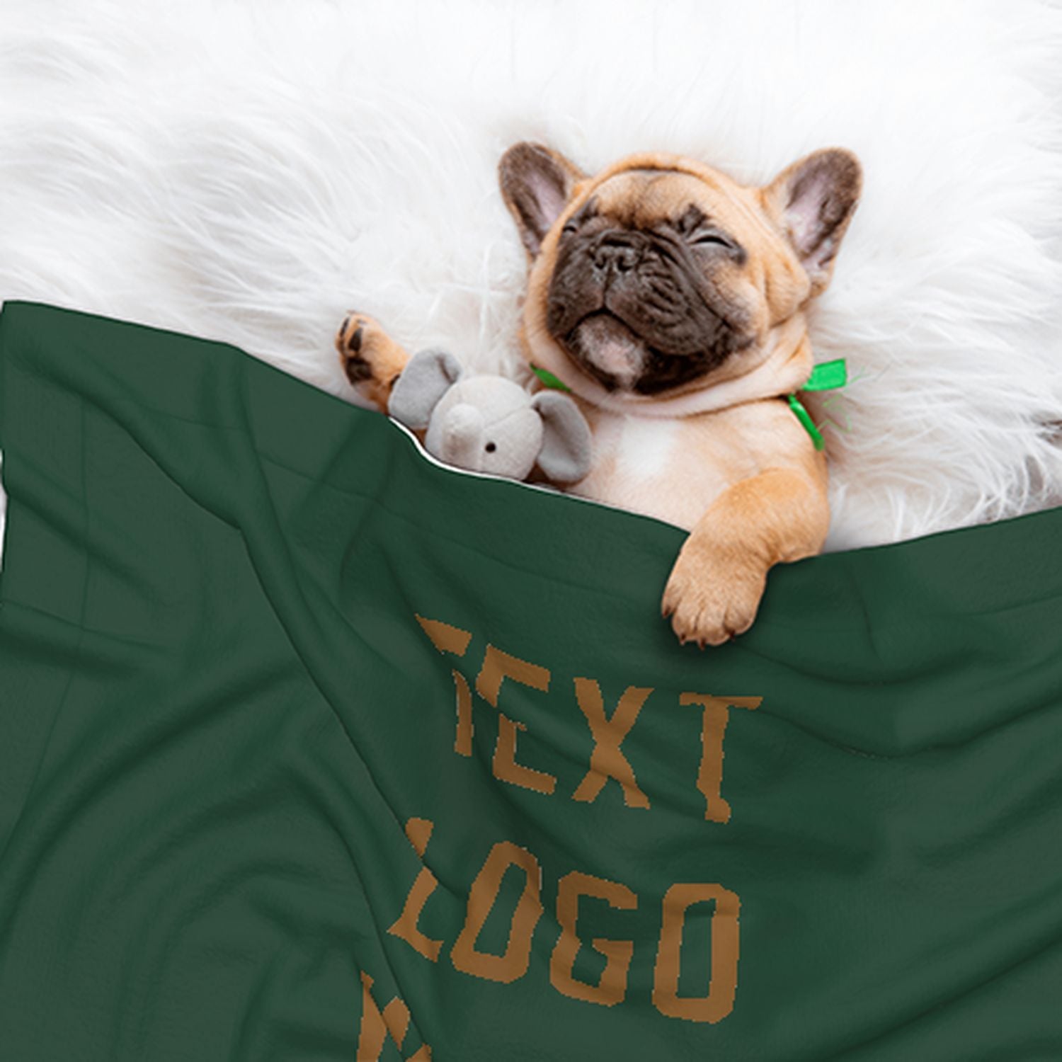 Coperta personalizzata per animali domestici color verde muschio e cachi