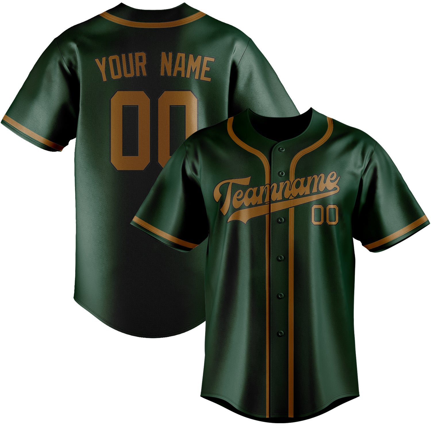 Benutzerdefiniertes Professionelles Moosgrün Khaki Baseballtrikot