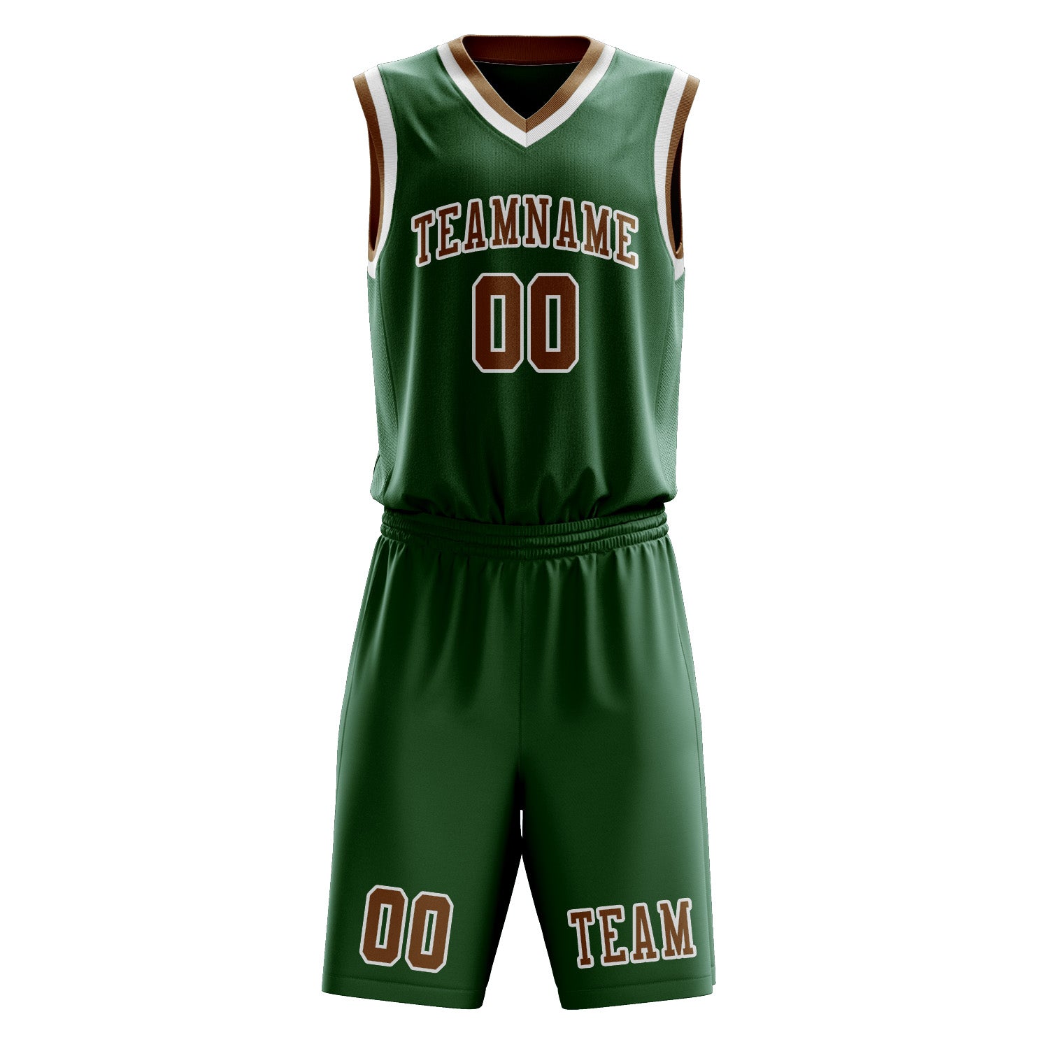 Benutzerdefiniertes Professionelles Moosgrün Khaki Basketballtrikot-Set