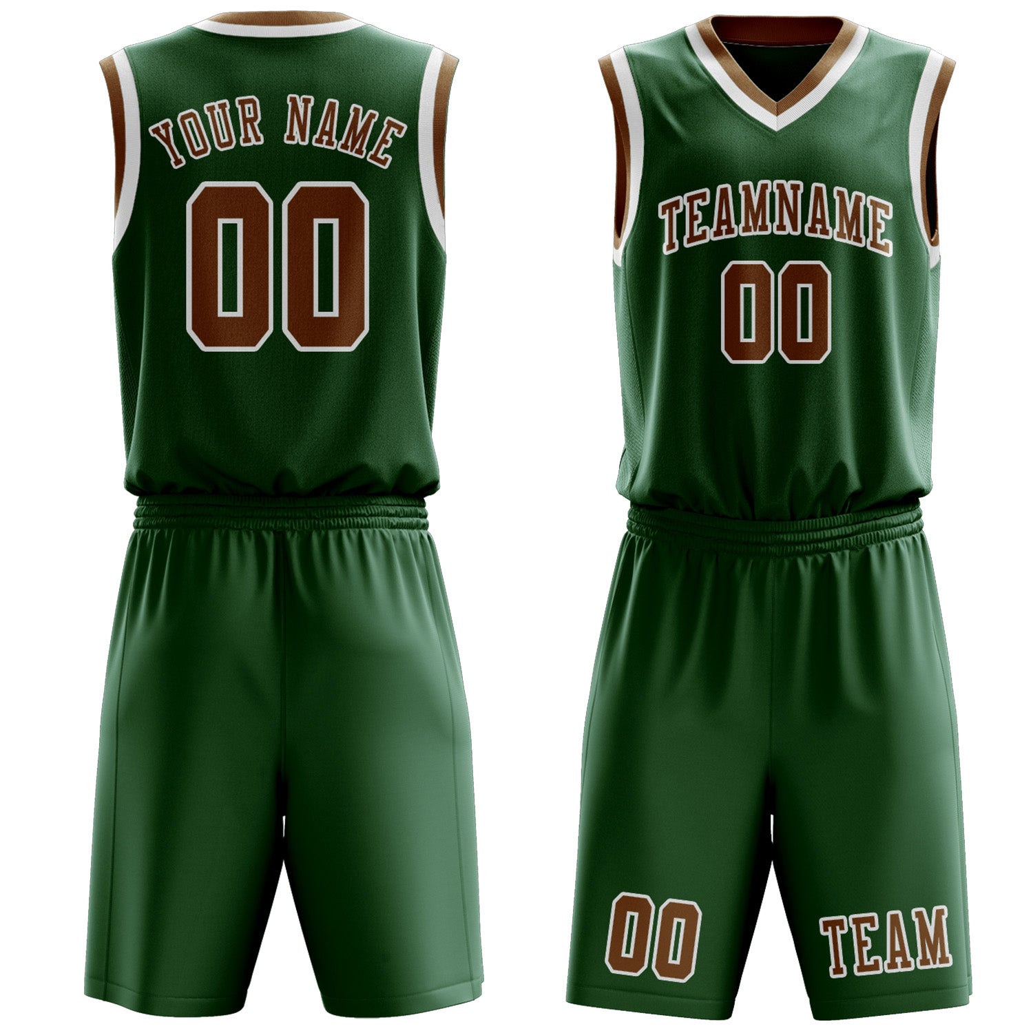 Benutzerdefiniertes Professionelles Moosgrün Khaki Basketballtrikot-Set