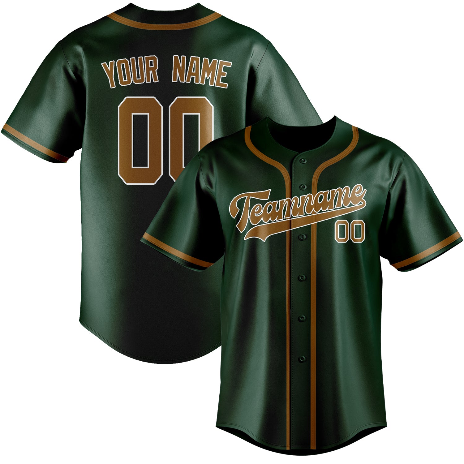 Benutzerdefiniertes Professionelles Moosgrün Khaki Baseballtrikot