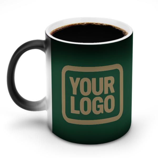 Tazza magica personalizzata color verde muschio chiaro e cachi