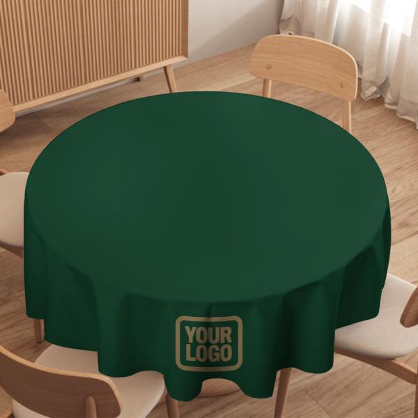 Maßgeschneidertes Moosgrün Hellkhaki Runde Tischdecke