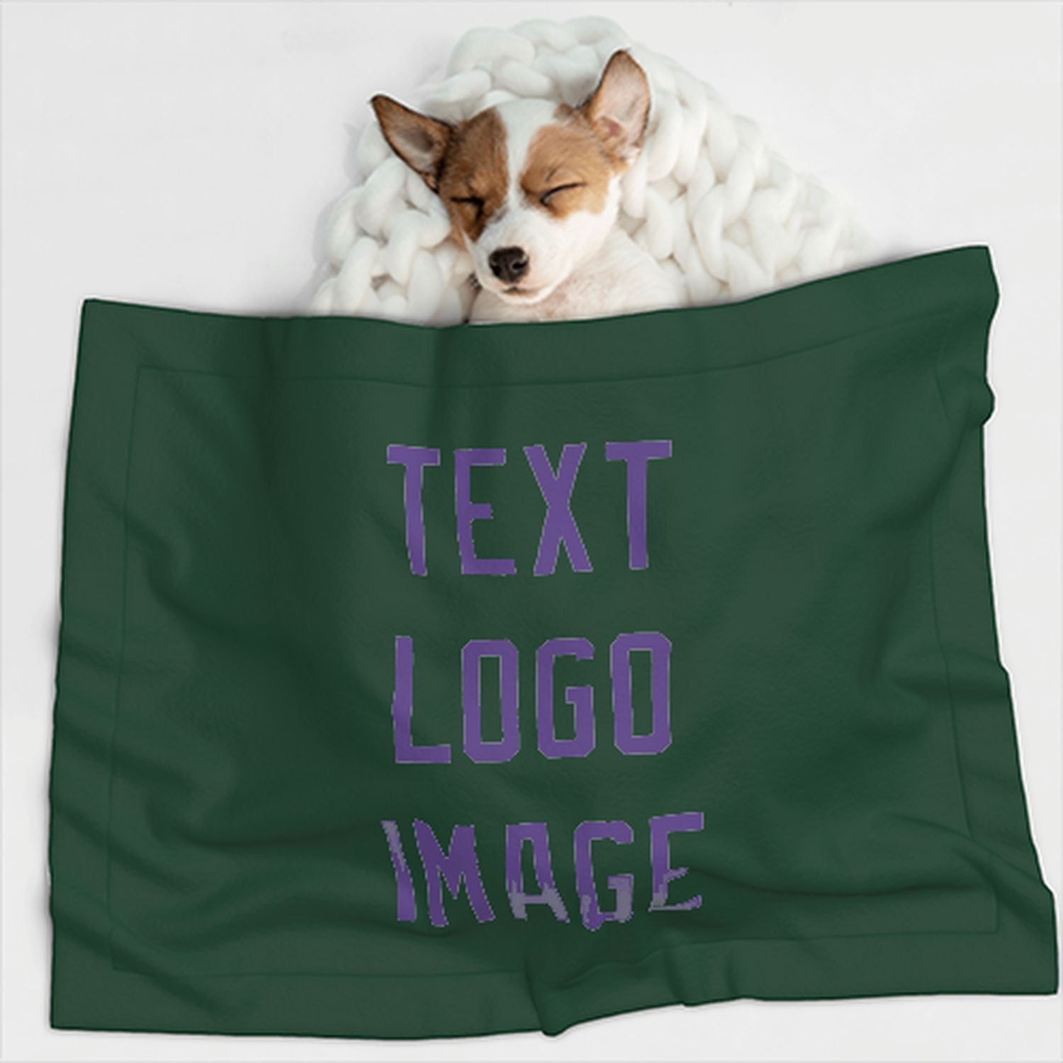 Coperta personalizzata per animali domestici color verde muschio e lavanda