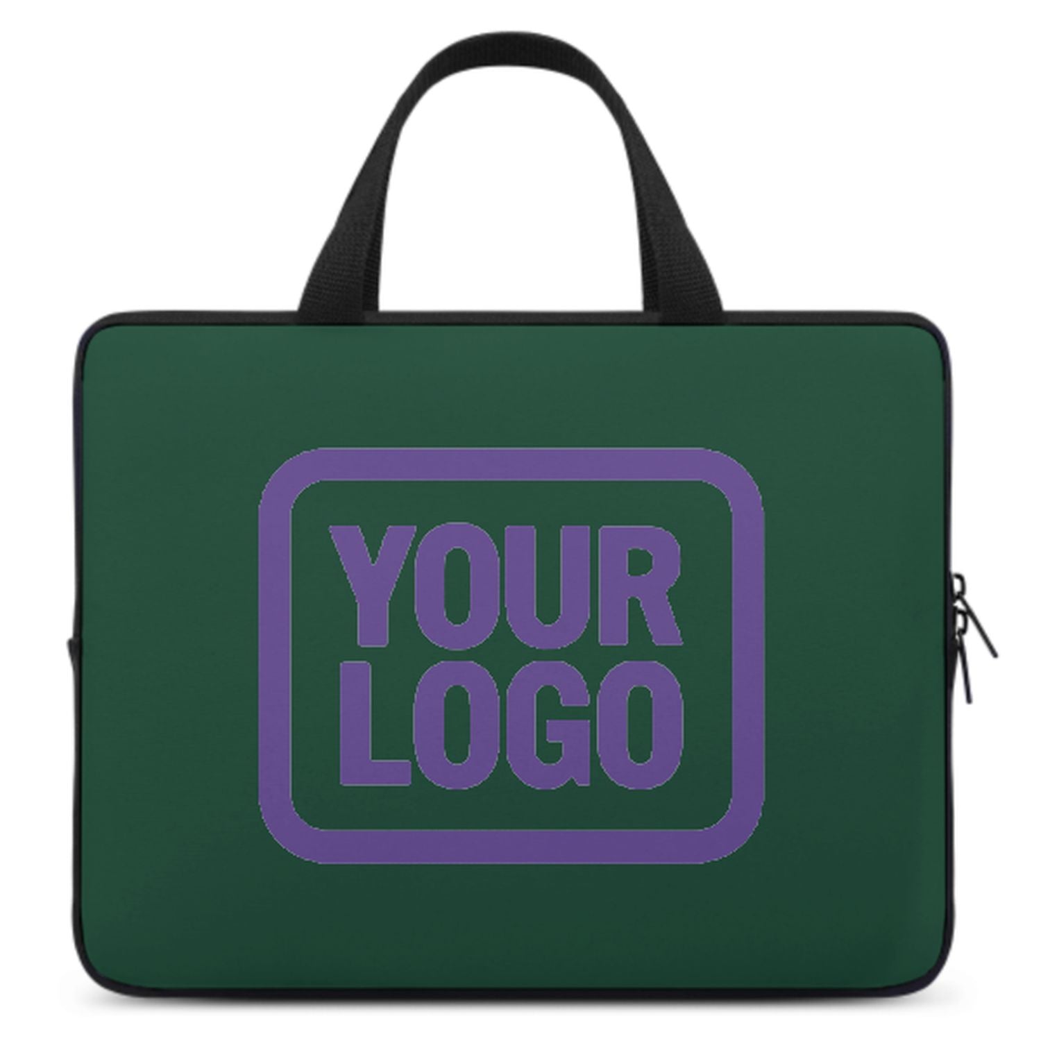 Bolsa para computadora portátil de color verde morado de color verde hecho a medida
