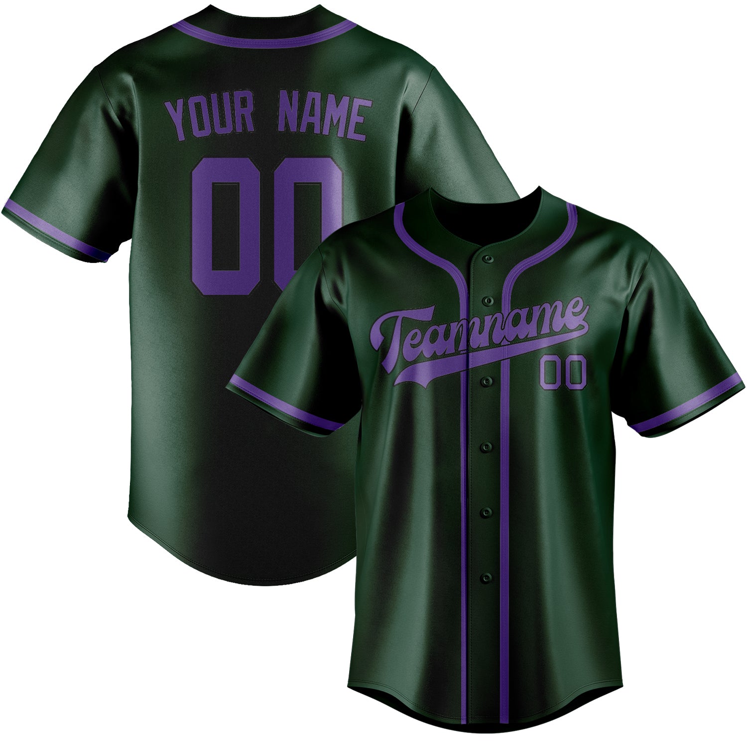 Benutzerdefiniertes Professionelles Moosgrün Lavendel Baseballtrikot