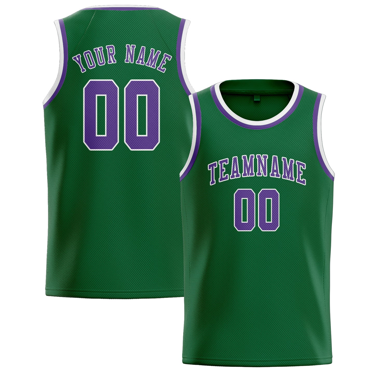 Benutzerdefiniertes Professionelles Moosgrün Lavendel Basketballtrikot