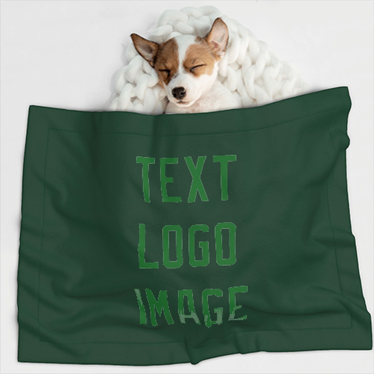 Coperta personalizzata per animali domestici verde muschio e verde smeraldo