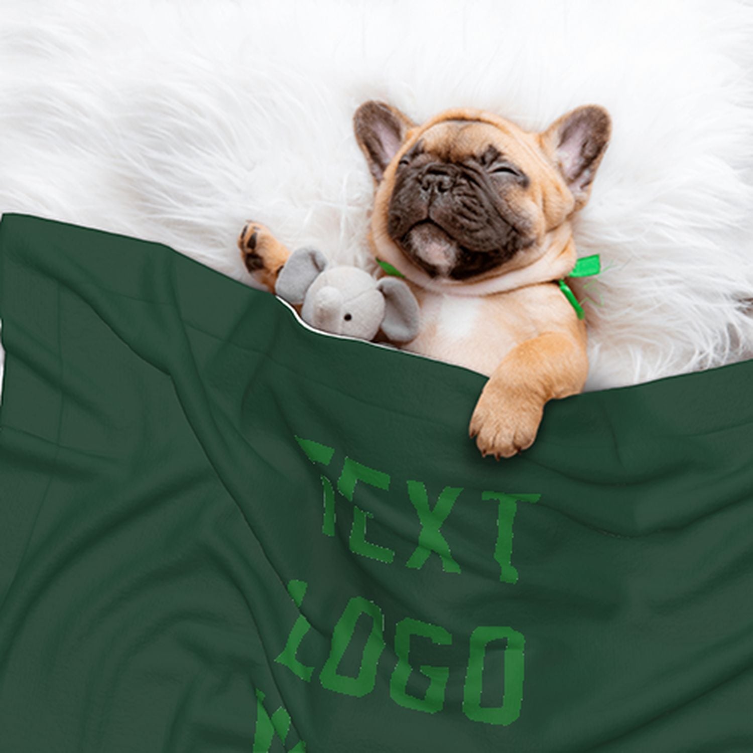 Coperta personalizzata per animali domestici verde muschio e verde smeraldo