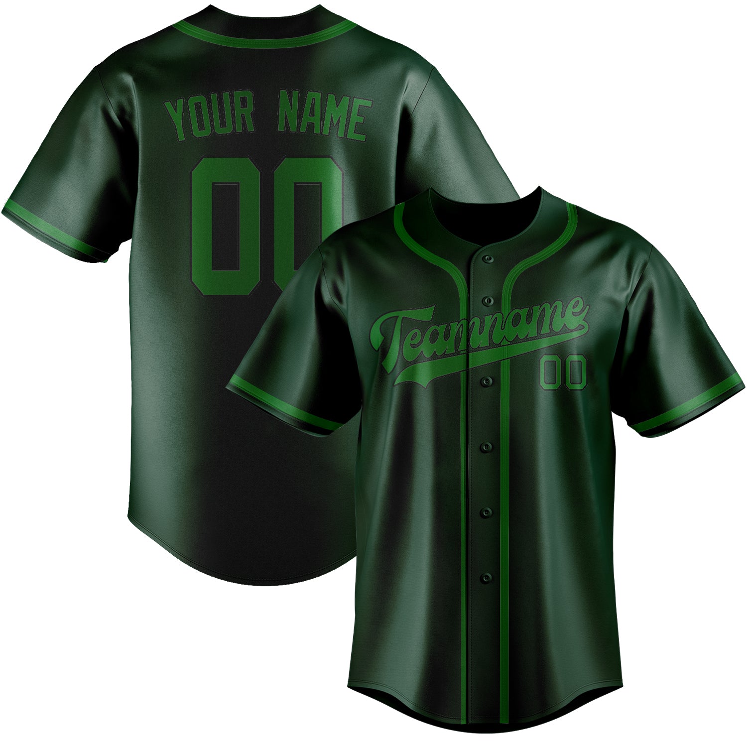 Benutzerdefiniertes Professionelles Moosgrün Smaragdgrün Baseballtrikot
