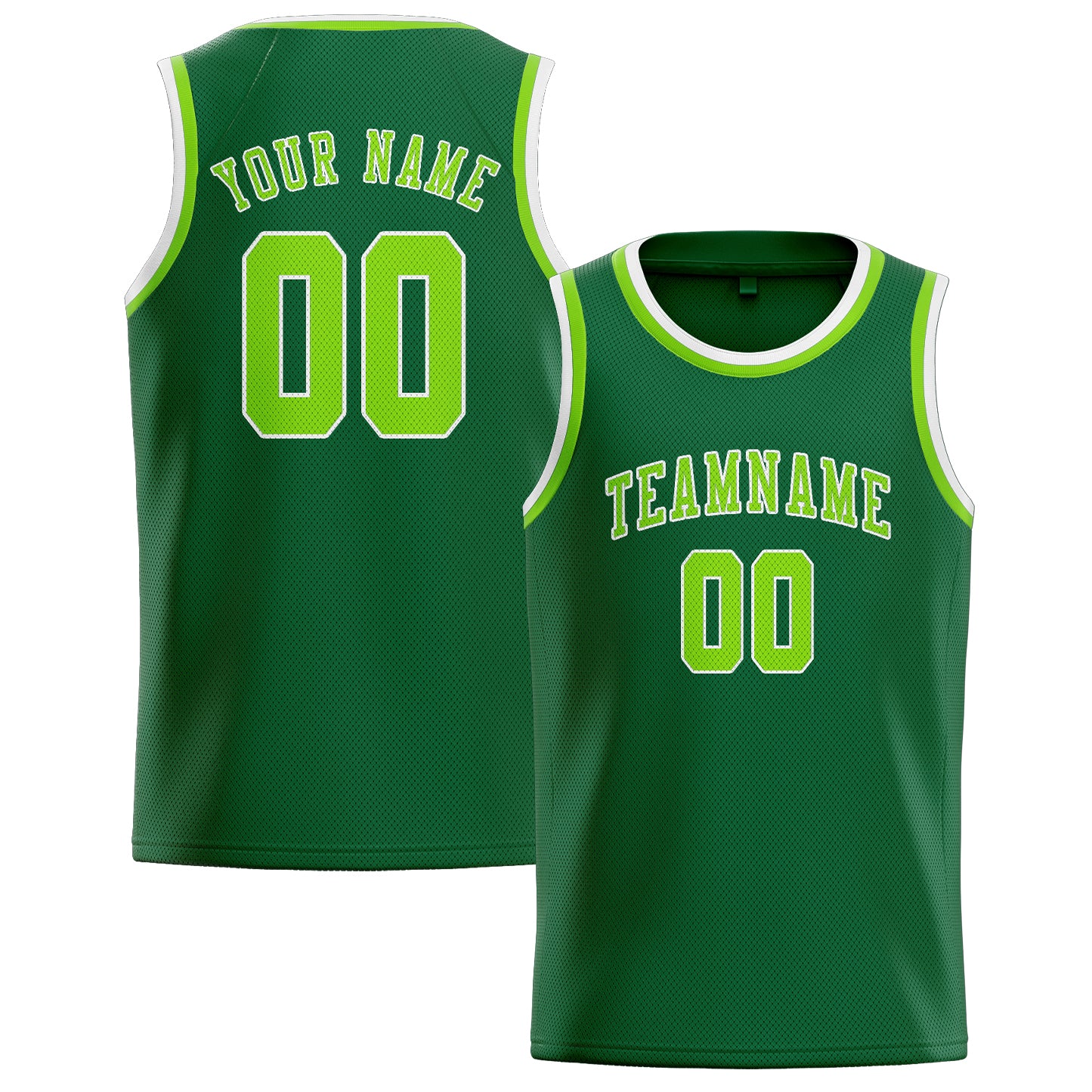 Benutzerdefiniertes Professionelles Moosgrün Smaragdgrün Basketballtrikot