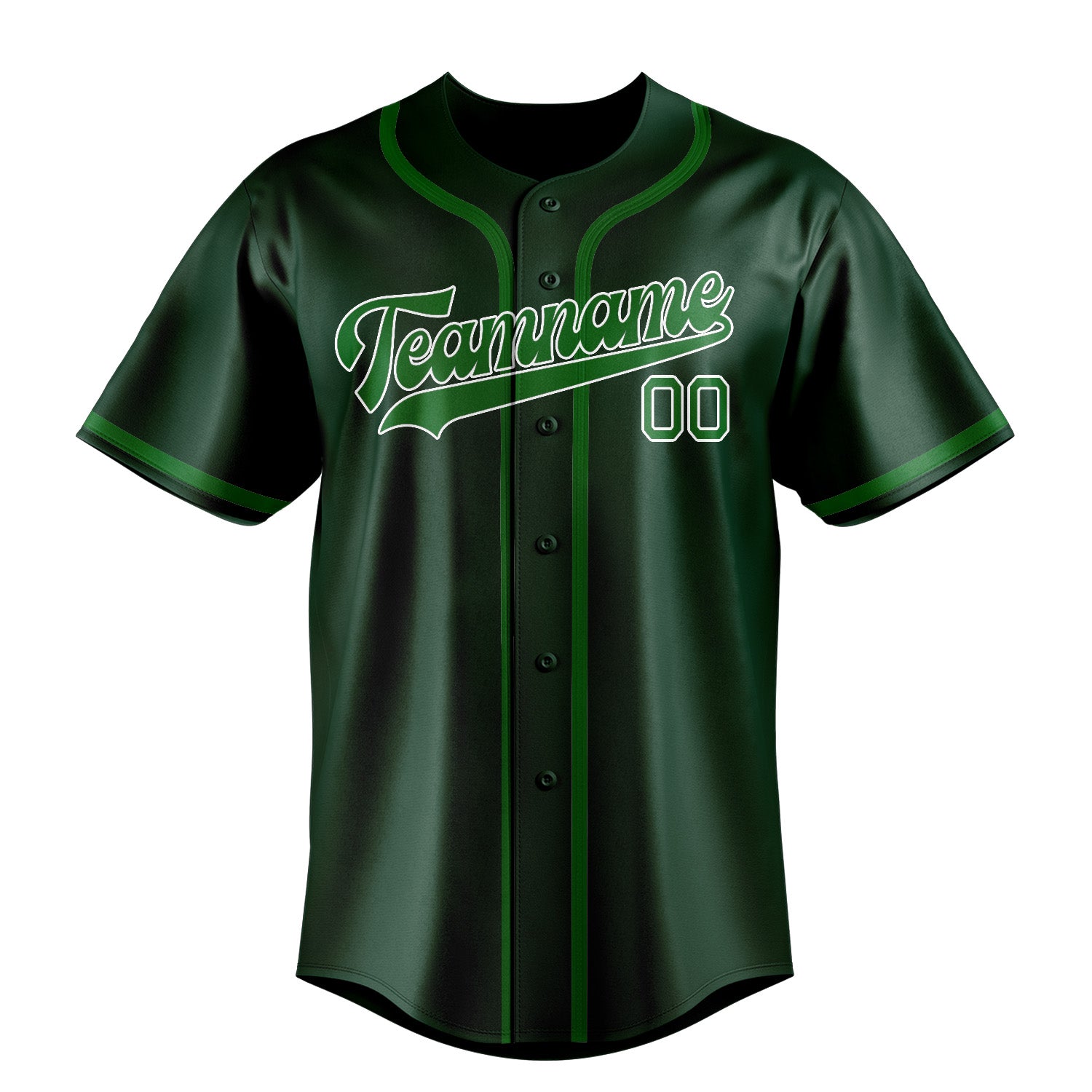 Benutzerdefiniertes Professionelles Moosgrün Smaragdgrün Baseballtrikot