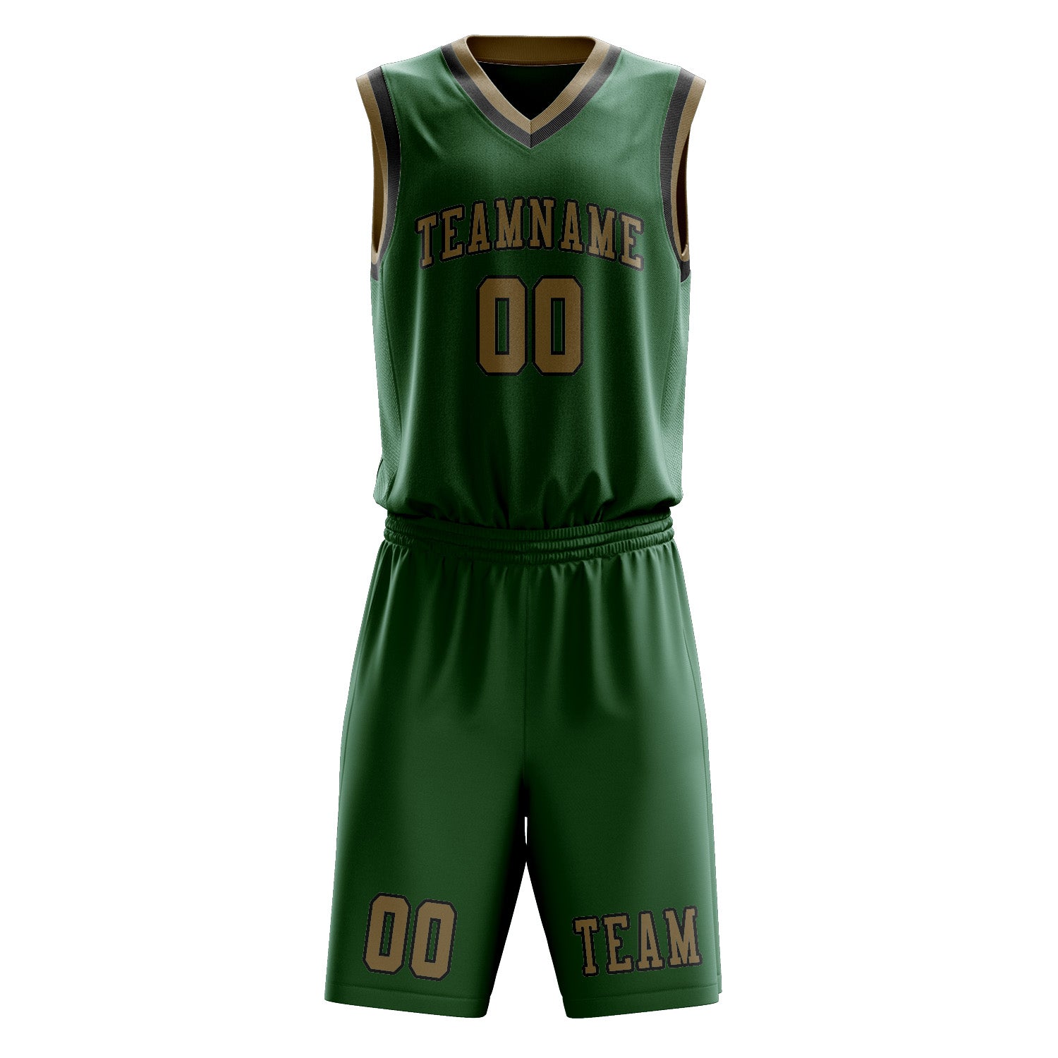Benutzerdefiniertes Professionelles Moosgrün Hellkhaki Basketballtrikot-Set