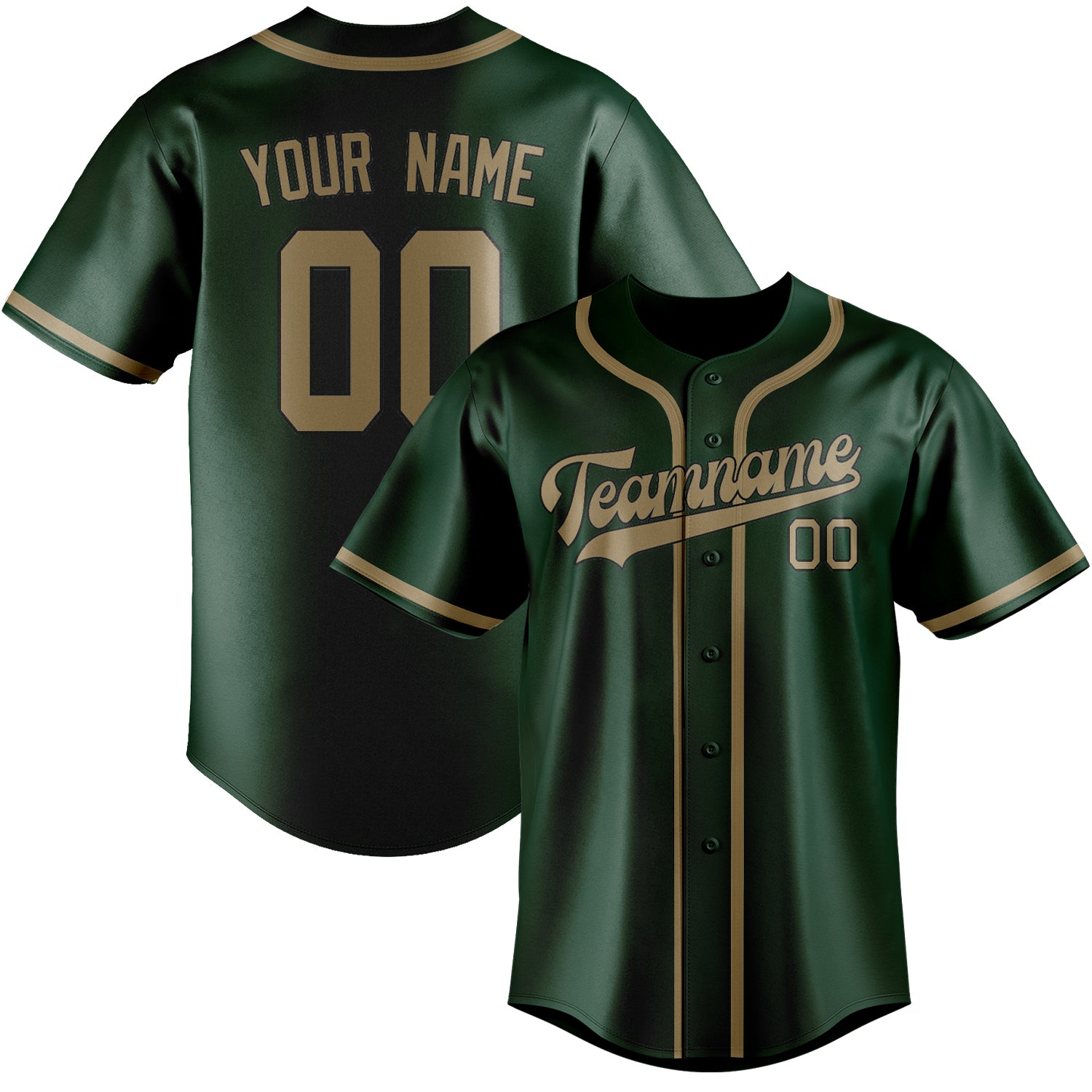 Benutzerdefiniertes Professionelles Moosgrün Hellkhaki Baseballtrikot