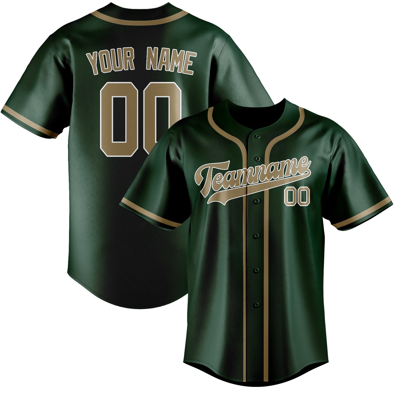 Benutzerdefiniertes Professionelles Moosgrün Hellkhaki Baseballtrikot