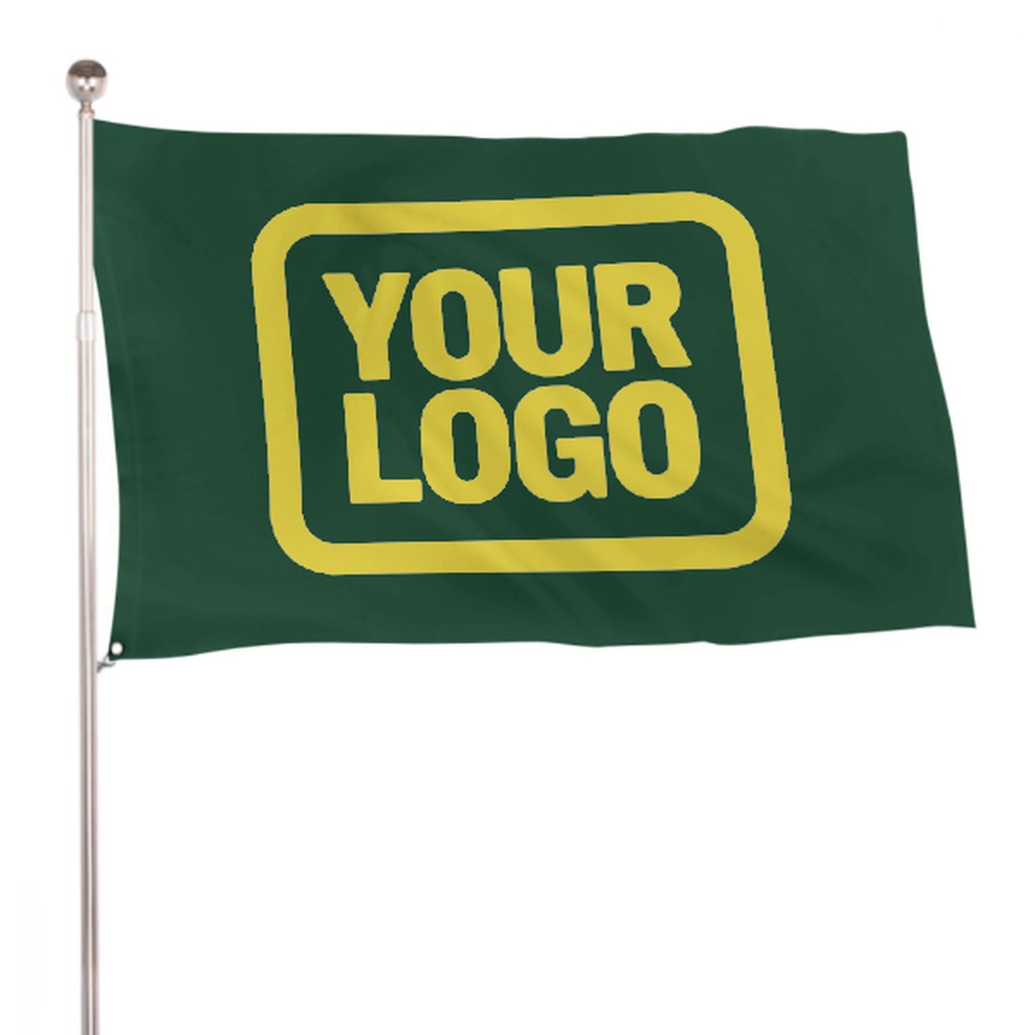 Maßgeschneidertes Moosgrün Blassgelb Flagge