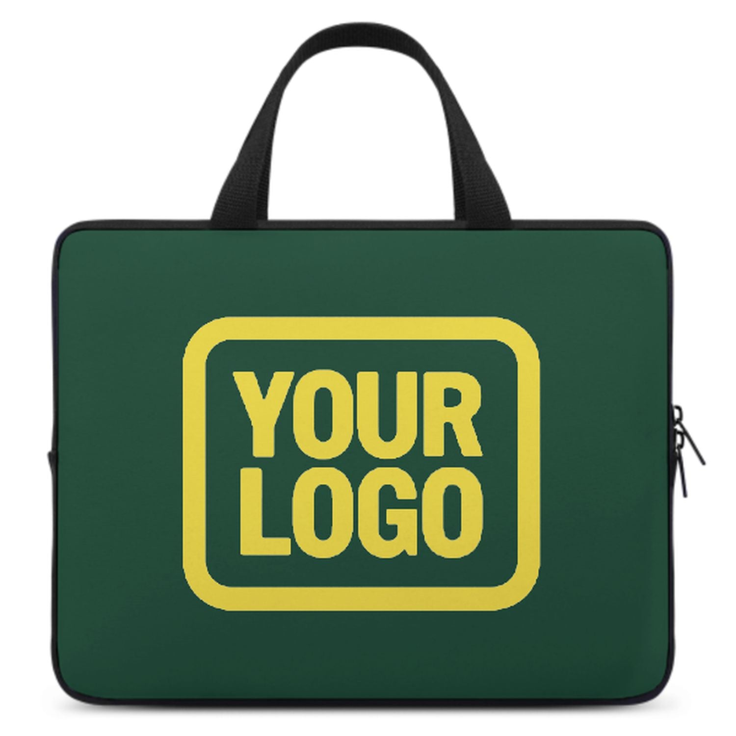 Bolsa portátil de color amarillo claro de color verde hecho a medida