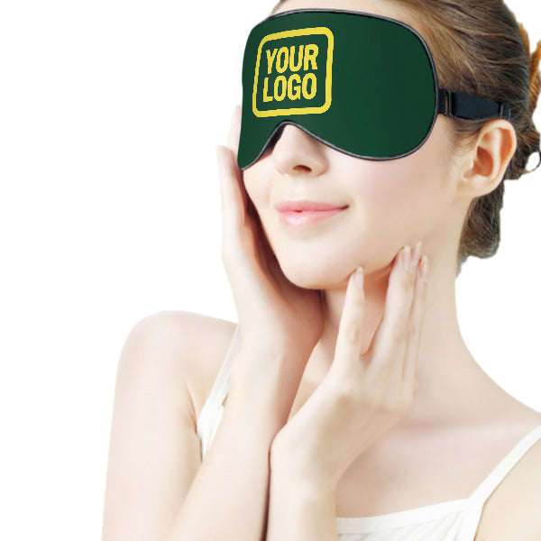 Maßgeschneidertes Moosgrün Blassgelb Schlafmaske