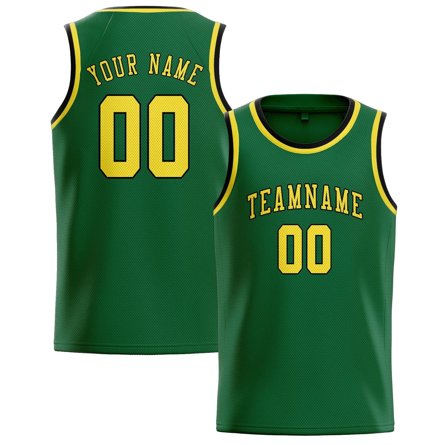 Benutzerdefiniertes Professionelles Moosgrün Blassgelb Basketballtrikot