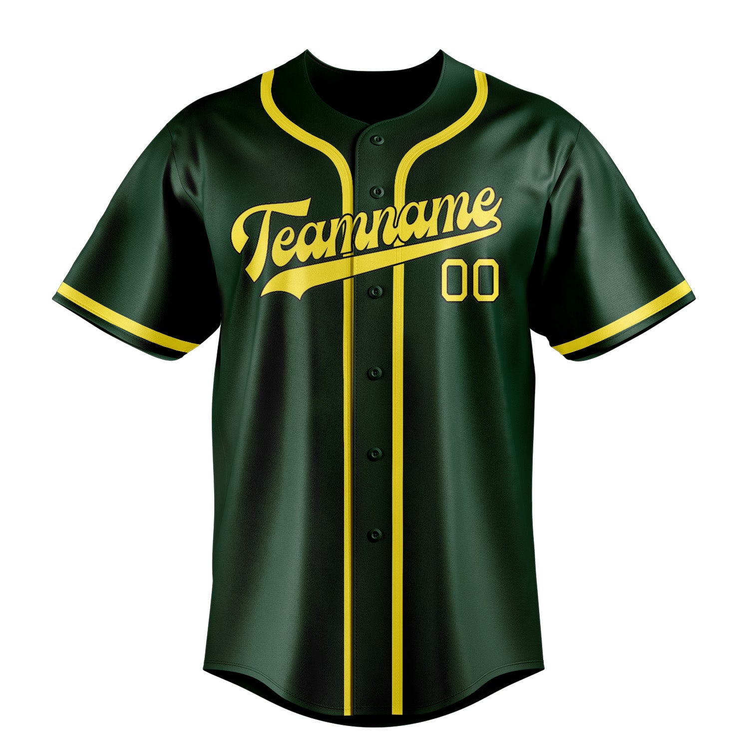 Benutzerdefiniertes Professionelles Moosgrün Blassgelb Baseballtrikot