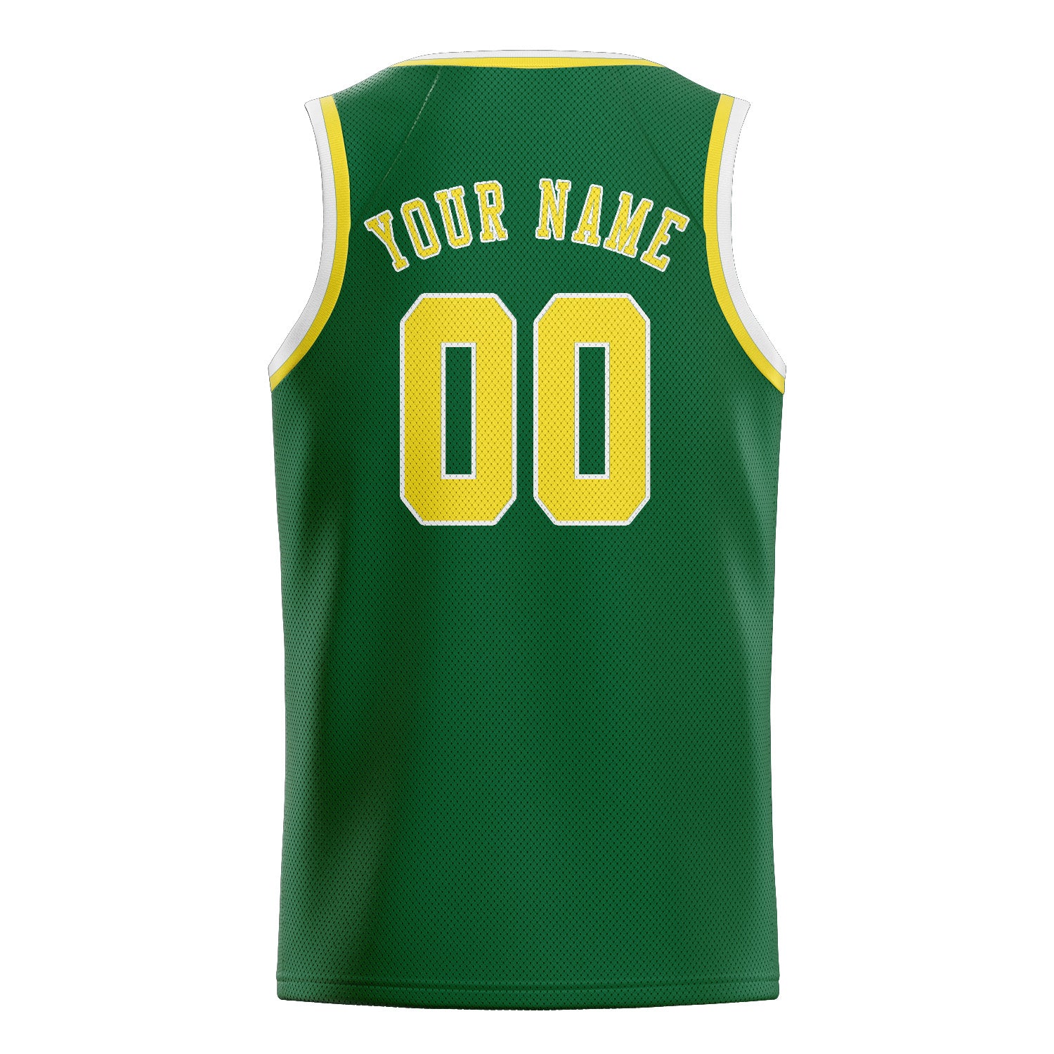 Benutzerdefiniertes Professionelles Moosgrün Blassgelb Basketballtrikot