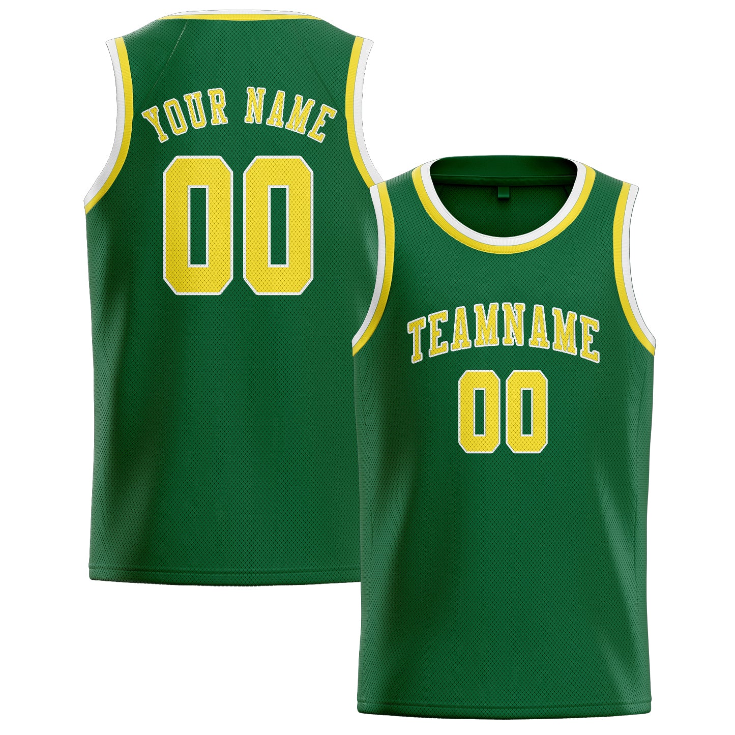 Benutzerdefiniertes Professionelles Moosgrün Blassgelb Basketballtrikot