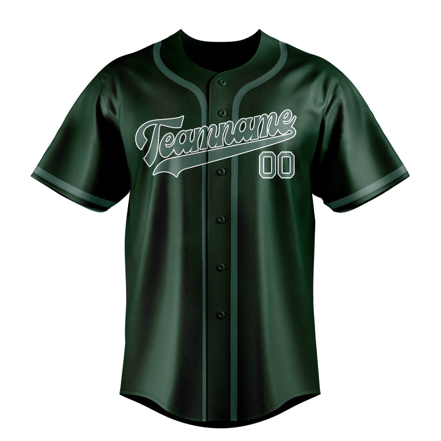 Benutzerdefiniertes Professionelles Moosgrün Blaugrün Baseballtrikot