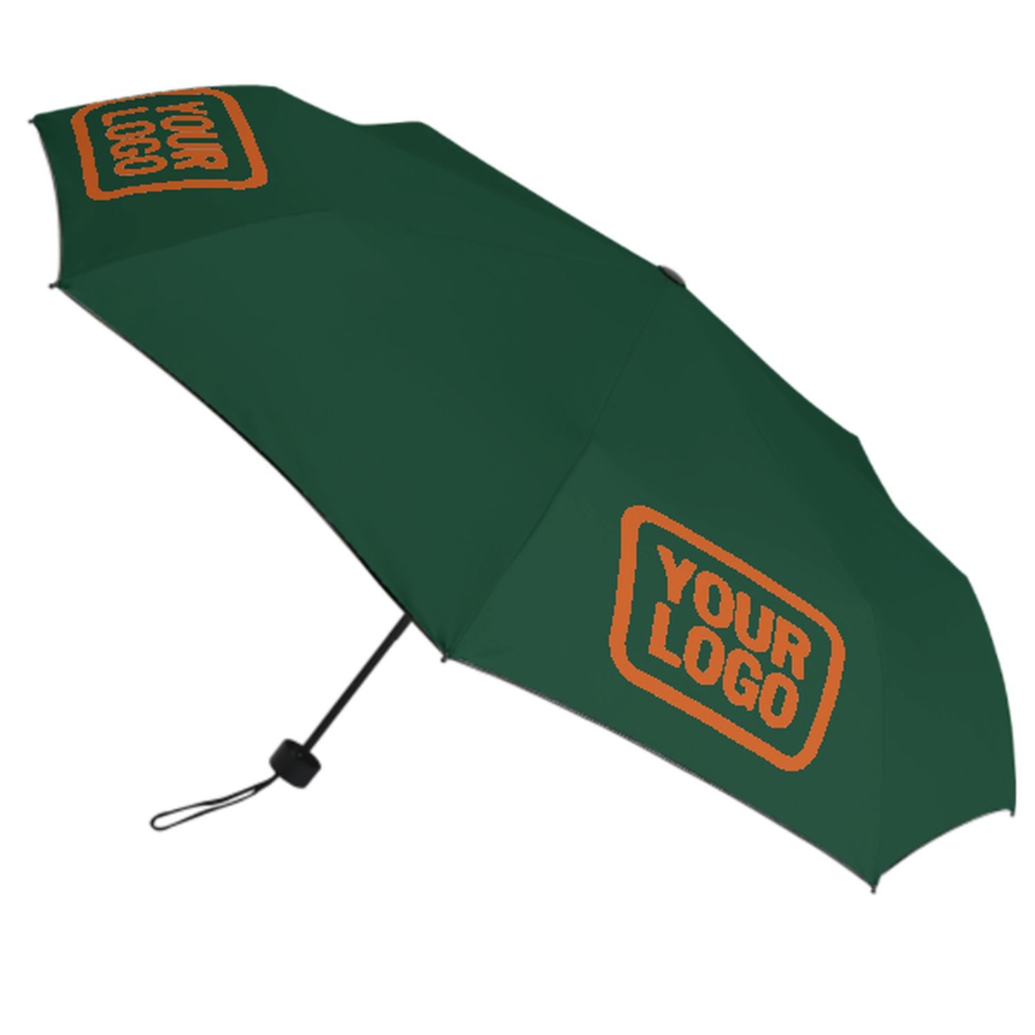 Maßgeschneidertes Moosgrün Orange Automatik-Regenschirm